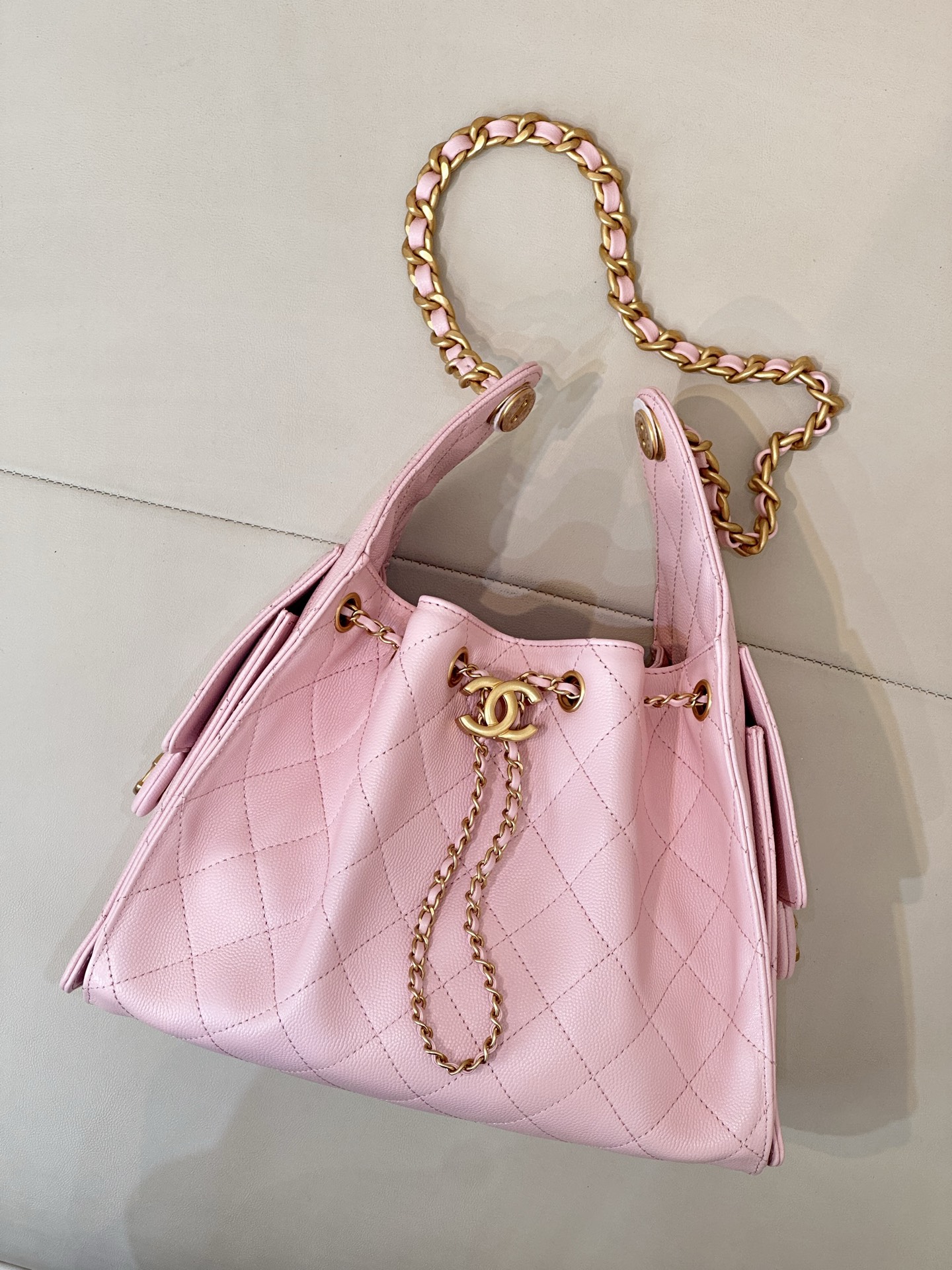 Chanel Pink Quilted Leather Hobo Bag with Gold-Tone Hardware 2 i1745231123848 4607 0 1