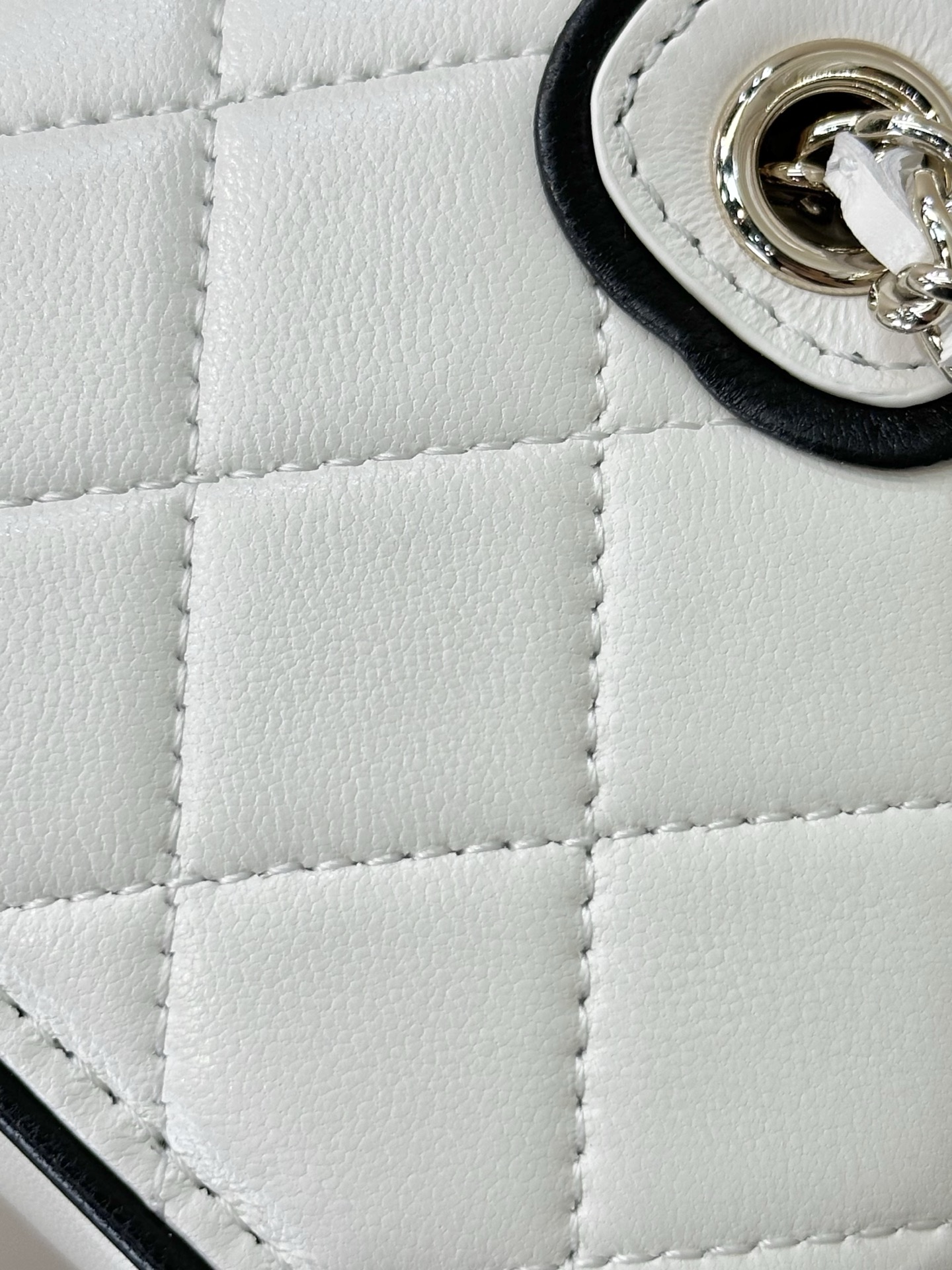 Chanel White Lambskin Quilted Bowling Bag with Silver Chain Strap 7 i1745231362591 8397 0 5