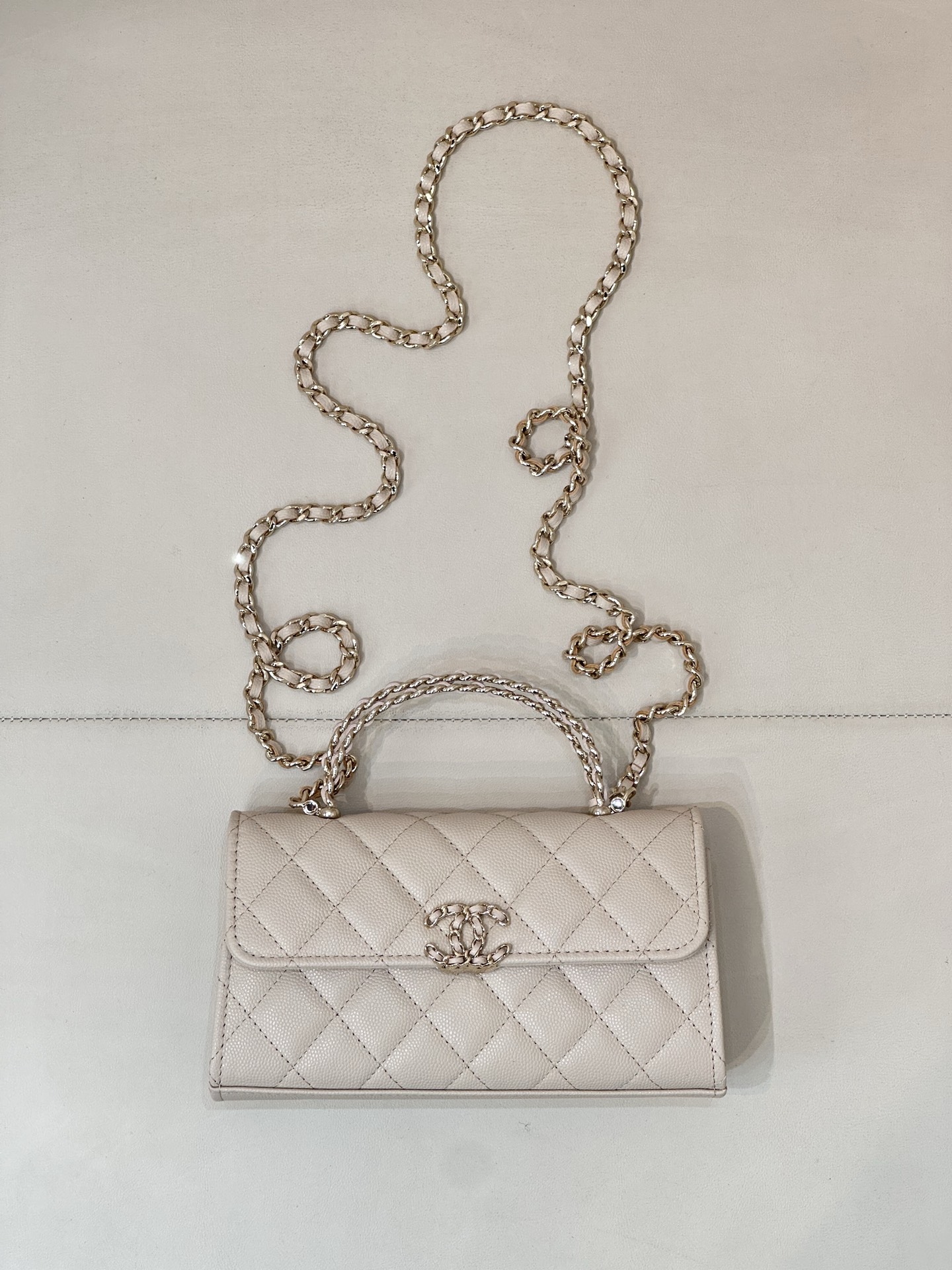 CHANEL シャネル ミニKelly クロスハンドル カブスキン 菱格チェーン シャンパン金具ロゴ 隠しモデル 人気モデル 旧ルート-トップ品質