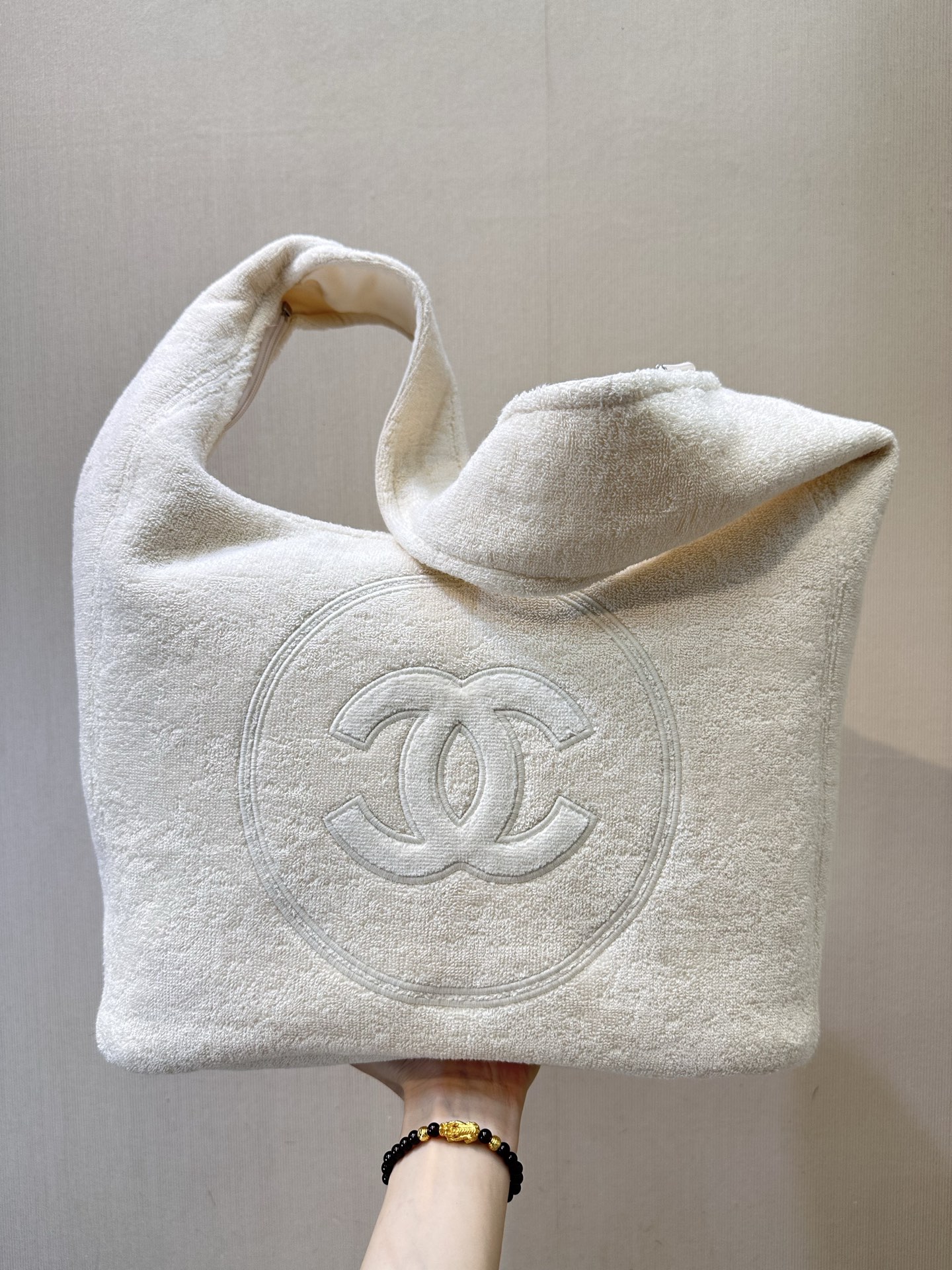 Chanel Inspired Beach Tote Bag, Summer Essential, Classic Design, Soft Towel Material 2 i1749895906542 1202 0 0