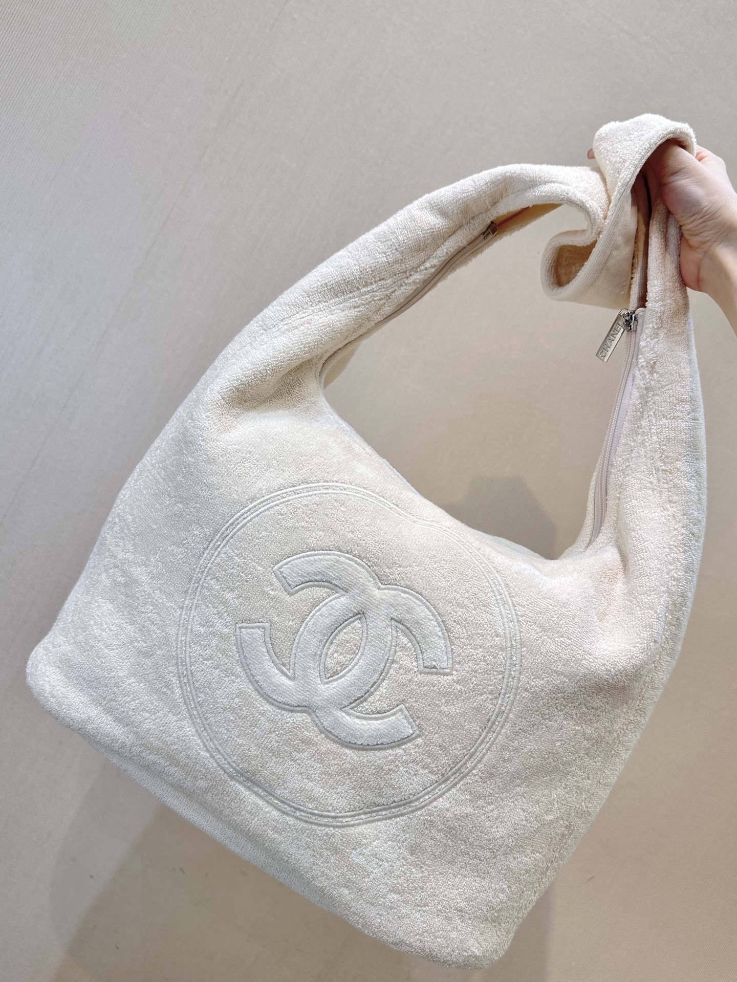 Chanel Inspired Beach Tote Bag, Summer Essential, Classic Design, Soft Towel Material 5 i1749895972885 6928 0 3
