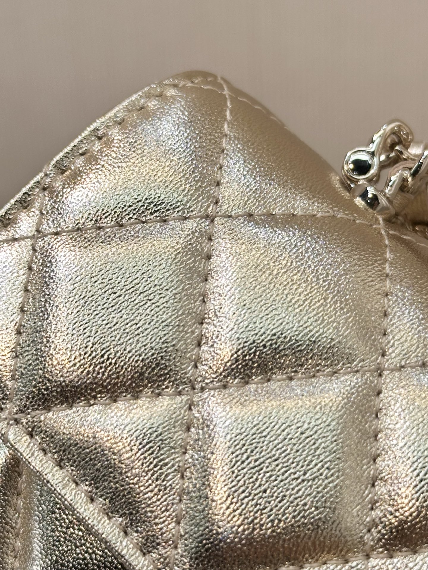 Elegant Metallic Lambskin Quilted Flap Bag with Chain Strap and CC Clasp 4 i1749897193134 4947 0 3