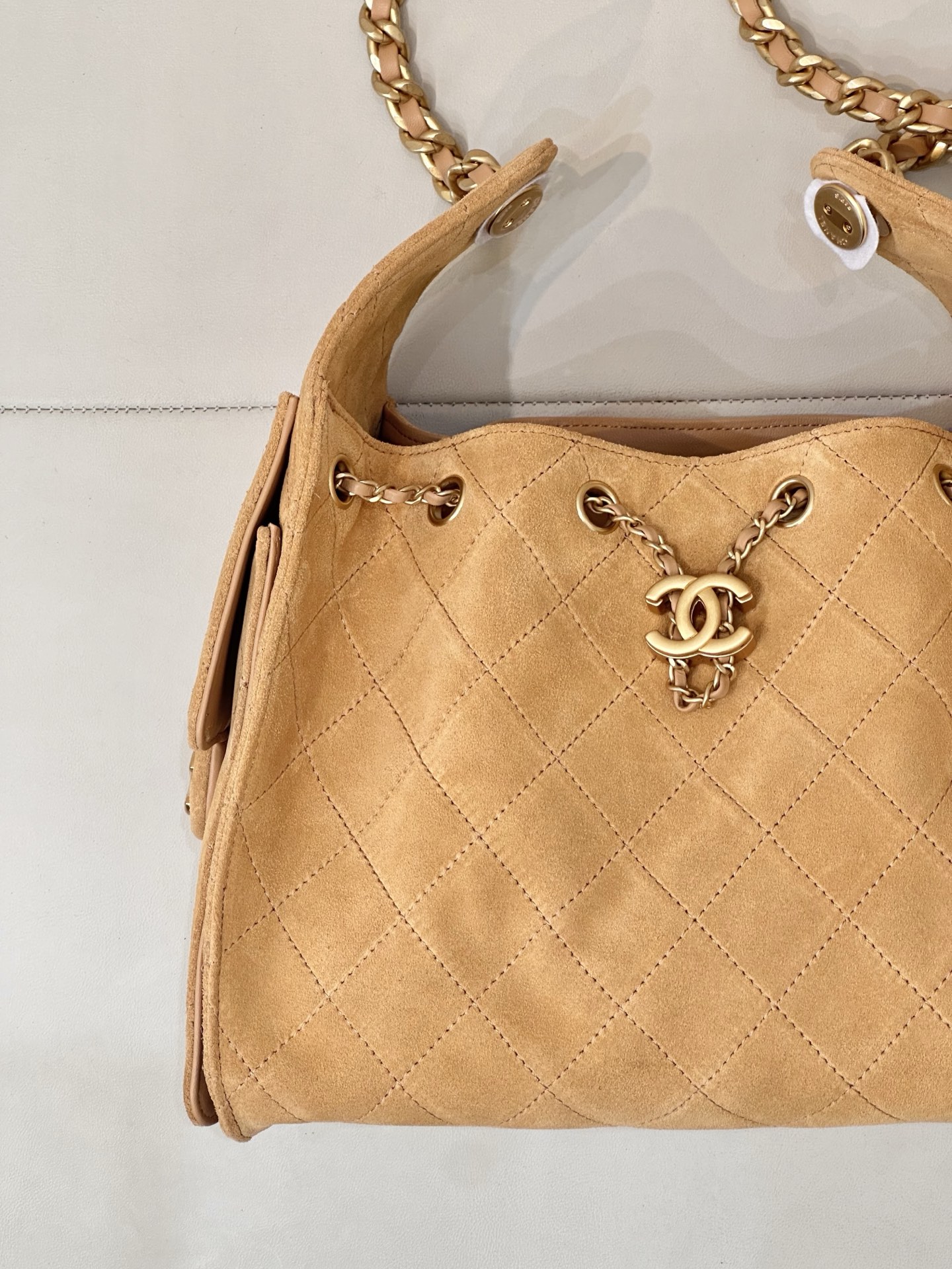 Chanel 25C Early Spring Multi-Pocket Hobo Bag - Brown Suede, Retro Gold Hardware 5 i1750154129551 5481 0 3