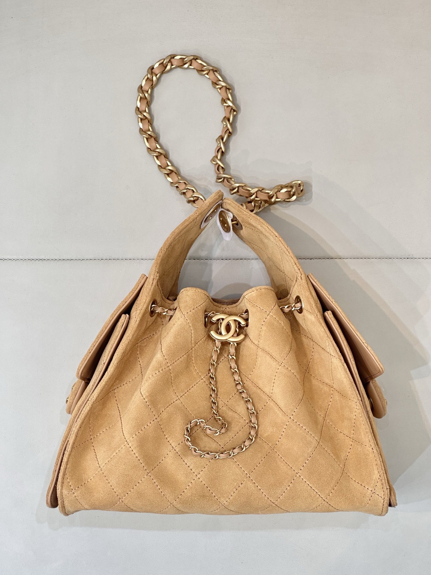 Chanel 25C Early Spring Multi-Pocket Hobo Bag - Brown Suede, Retro Gold Hardware 2 i1750154129618 3841 0 0