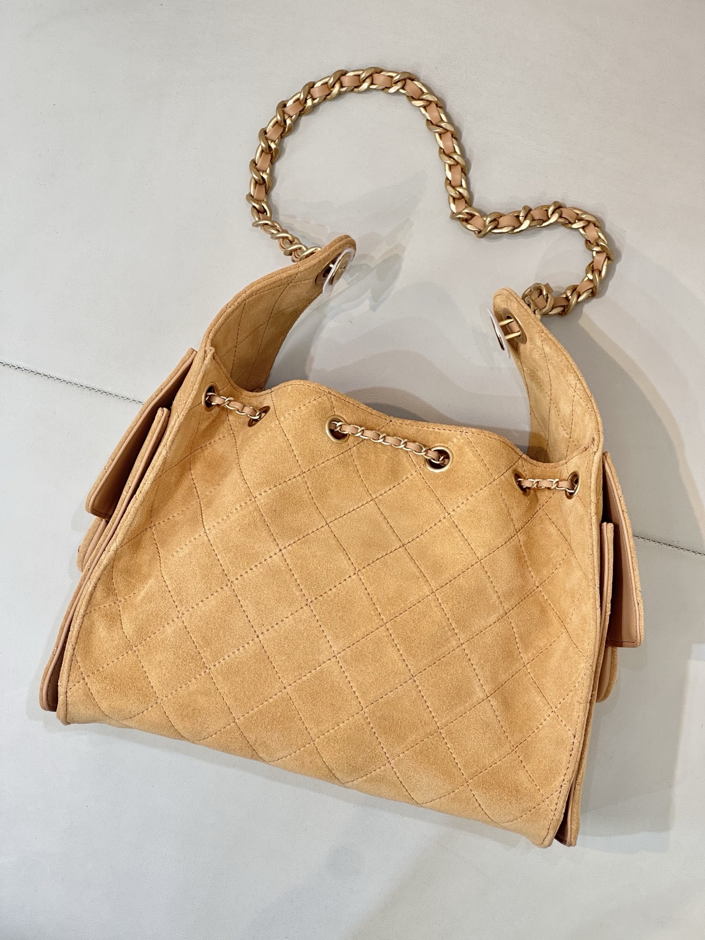 Chanel 25C Early Spring Multi-Pocket Hobo Bag - Brown Suede, Retro Gold Hardware 8 i1750154129730 699 0 6