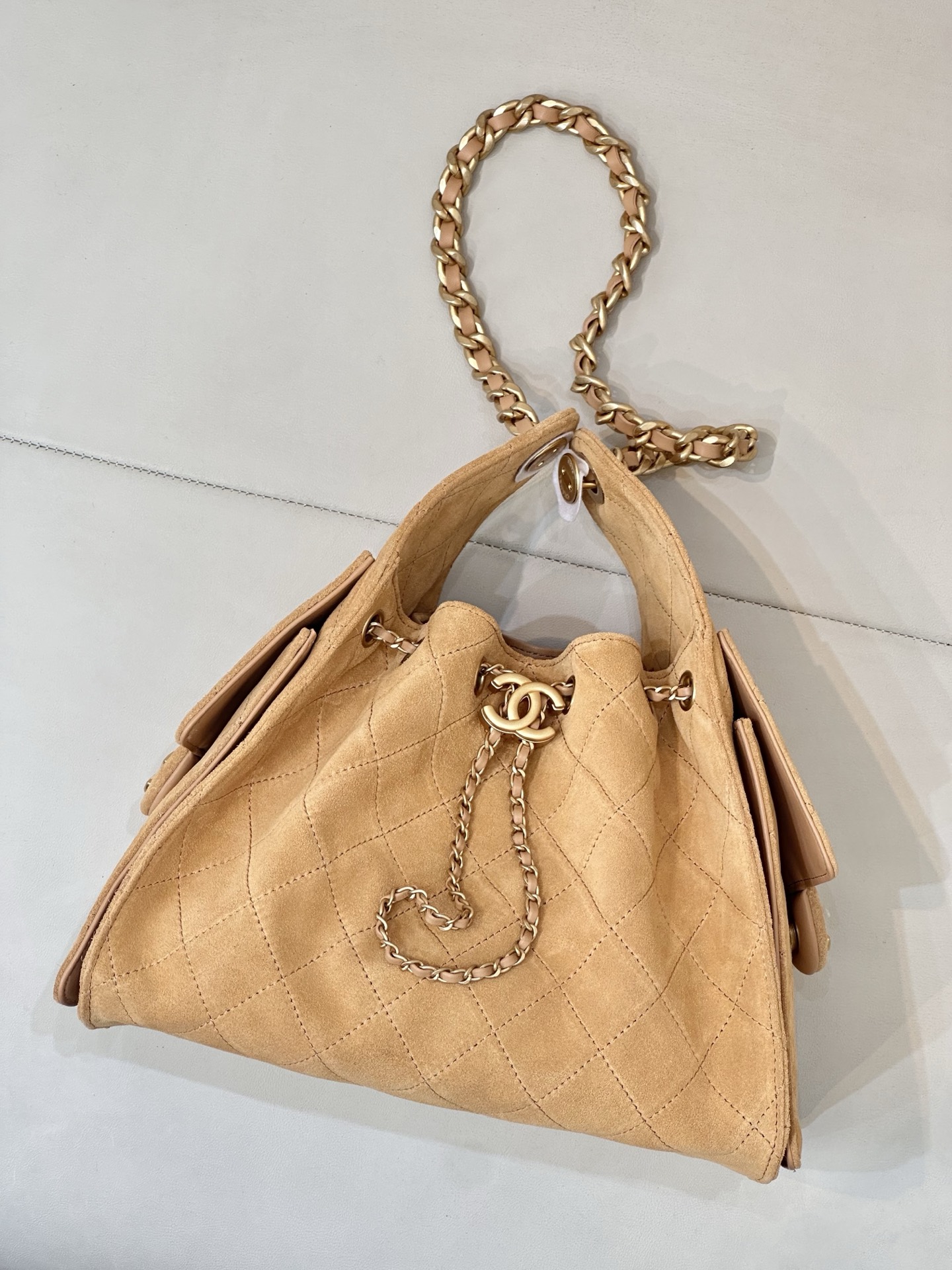 Chanel 25C Early Spring Multi-Pocket Hobo Bag - Brown Suede, Retro Gold Hardware 3 i1750154130878 6580 0 1