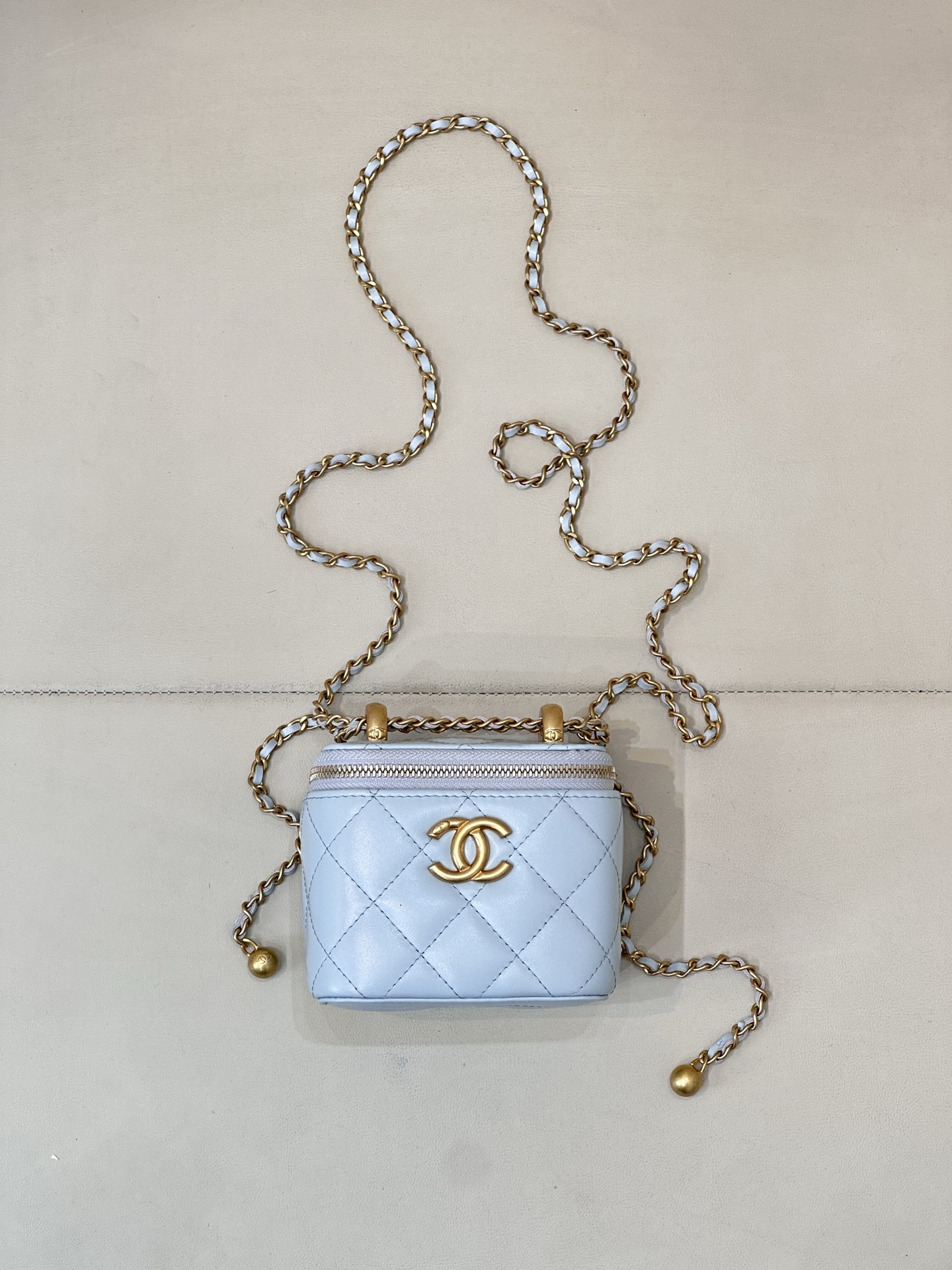 CHANEL 샤넬 2292/3651 더블 펄 미니 박스백 더블 골드 펄 체인 조절 다양한 착용법 정교하고 다재다능 미니 롱-최상급 품질