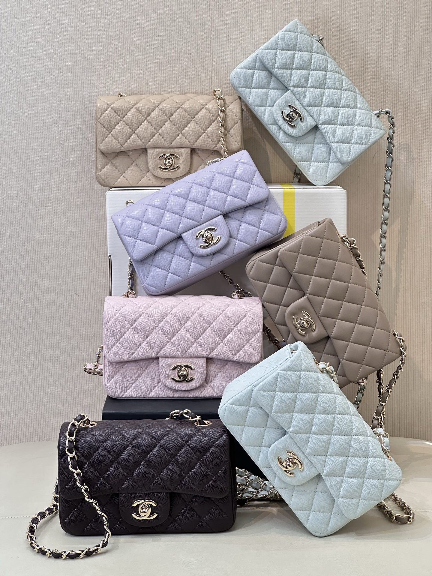 Chanel CF Mini Flap Bag Lambskin & Grained Calfskin with Chain, 12 x 20 x 6 cm 2 i1758188028689 8022 0 0