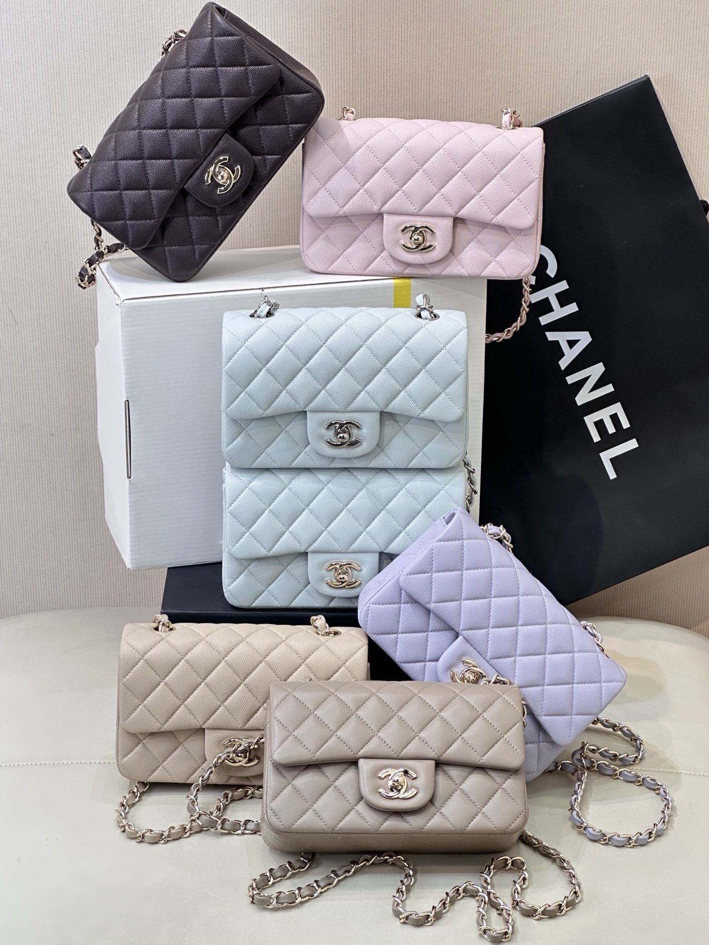 Chanel CF Mini Flap Bag Lambskin & Grained Calfskin with Chain, 12 x 20 x 6 cm 4 i1758190757402 6296 0 2