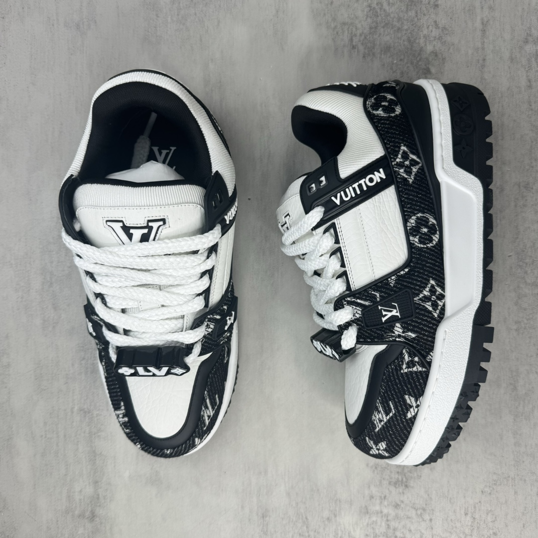 Louis Vuitton 新款上架 正确版 Louis*Vuitton* 24SS走秀款 胖丁Trainer 面包鞋 滑板鞋 休闲 运动鞋 DIY串珠Loui* vuitto* 2024年男装春夏走秀款