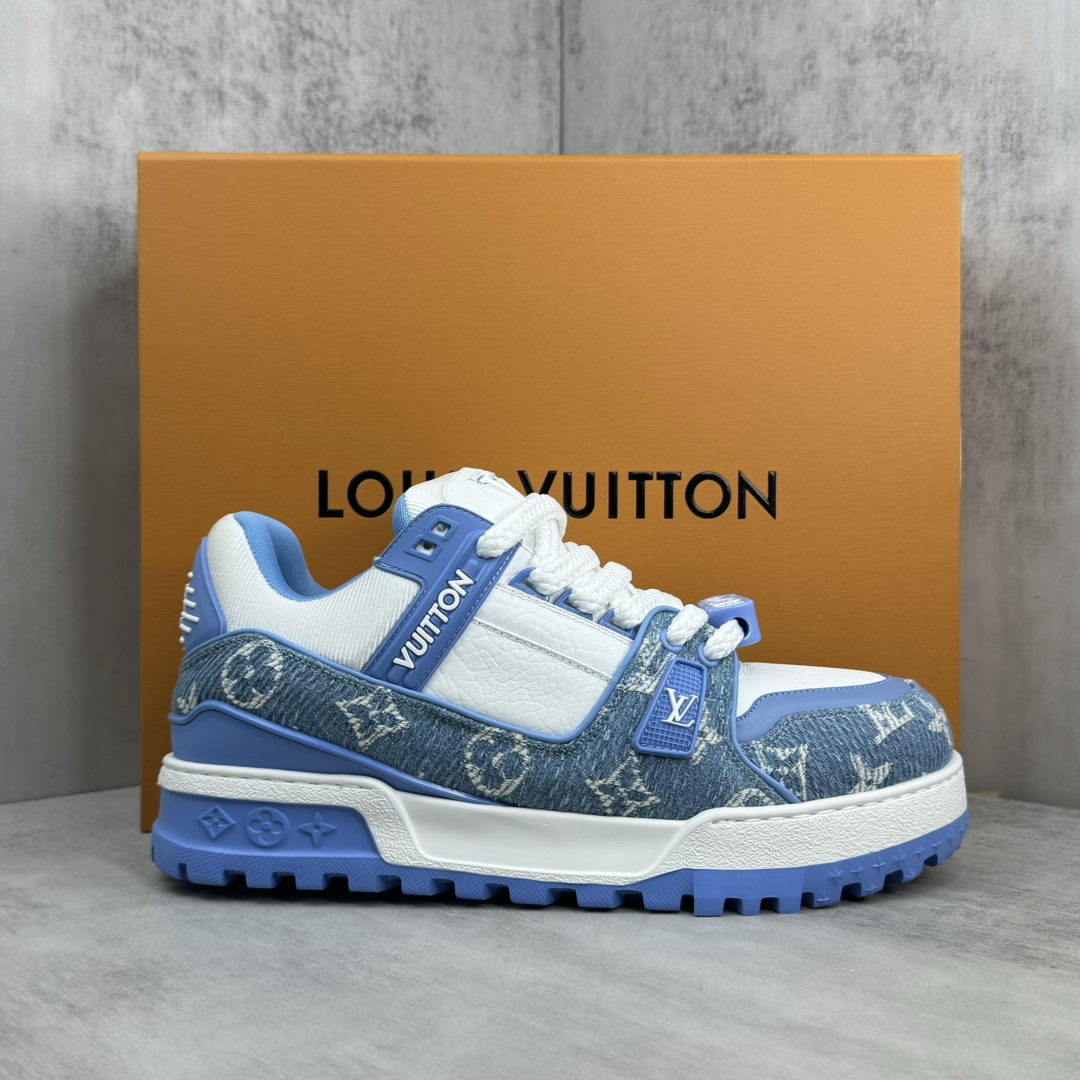 Louis Vuitton 新款上架 正确版 Louis*Vuitton* 24SS走秀款 胖丁Trainer 面包鞋 滑板鞋 休闲 运动鞋 DIY串珠Loui* vuitto* 2024年男装春夏走秀款