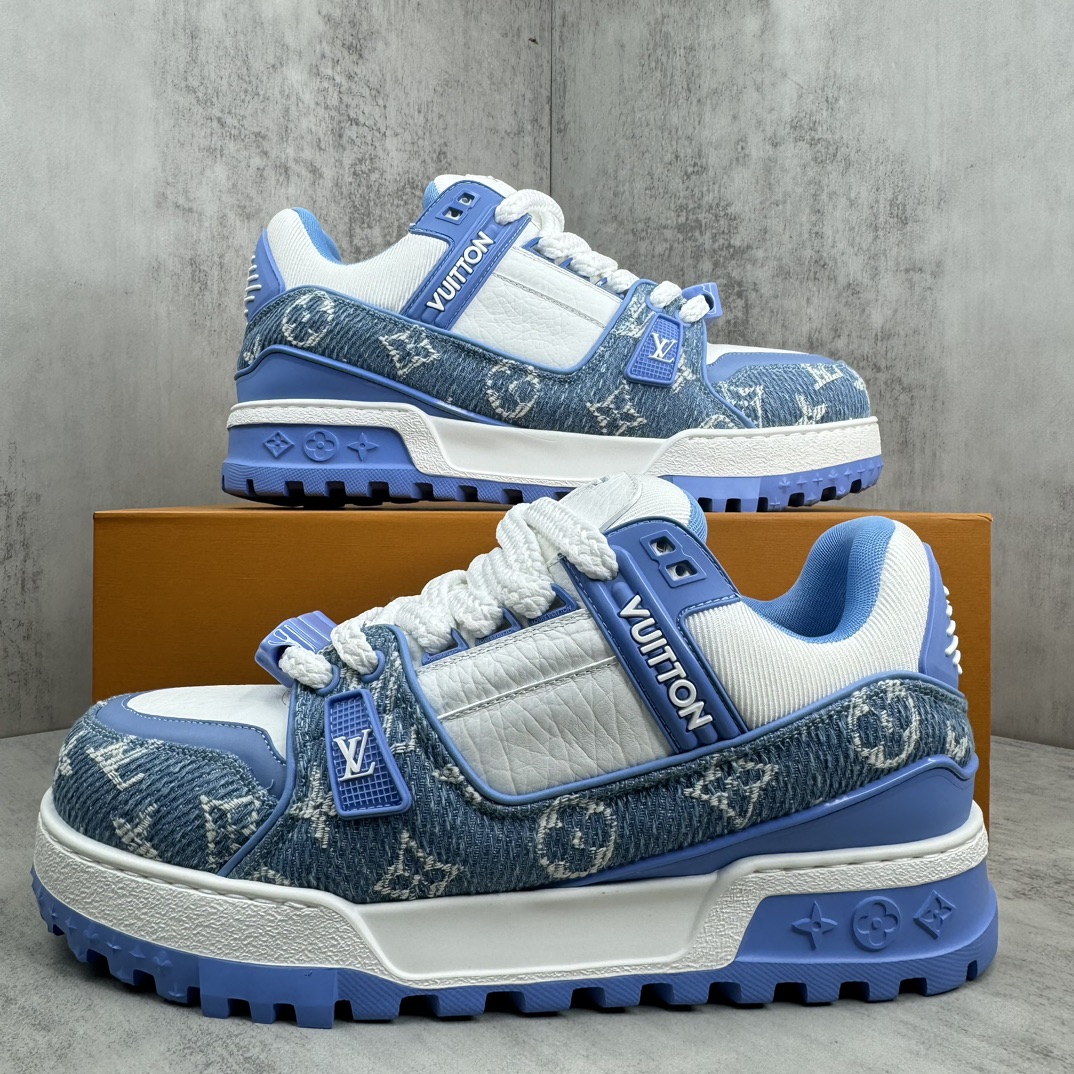 Louis Vuitton 新款上架 正确版 Louis*Vuitton* 24SS走秀款 胖丁Trainer 面包鞋 滑板鞋 休闲 运动鞋 DIY串珠Loui* vuitto* 2024年男装春夏走秀款