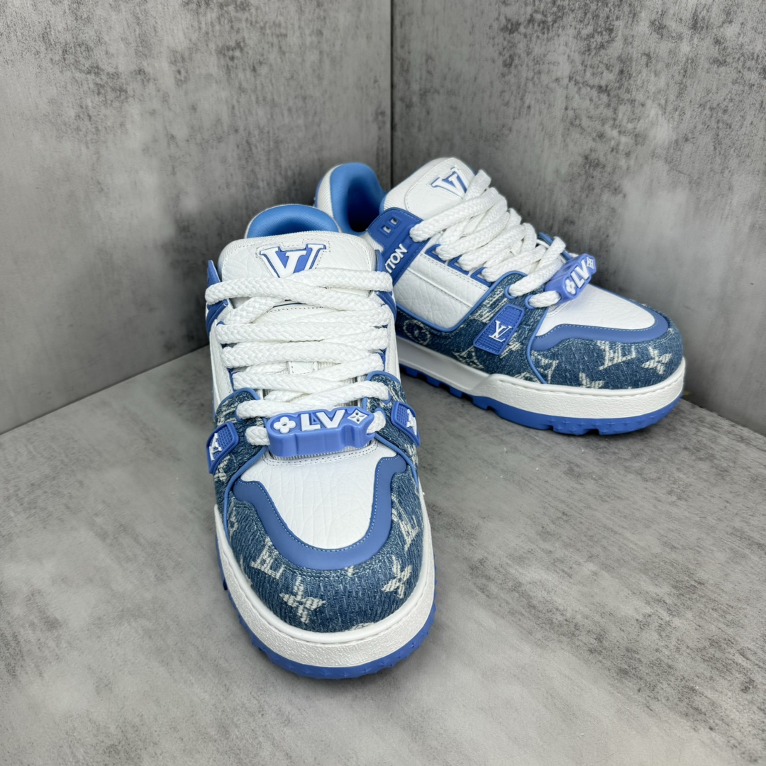 Louis Vuitton 新款上架 正确版 Louis*Vuitton* 24SS走秀款 胖丁Trainer 面包鞋 滑板鞋 休闲 运动鞋 DIY串珠Loui* vuitto* 2024年男装春夏走秀款