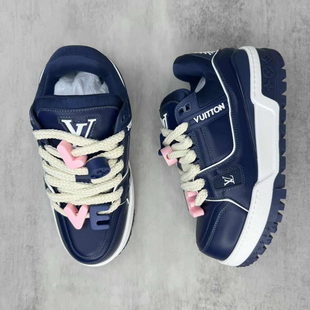 Louis Vuitton 新款上架 正确版 Louis*Vuitton* 24SS走秀款 胖丁Trainer 面包鞋 滑板鞋 休闲 运动鞋 DIY串珠Loui* vuitto* 2024年男装春夏走秀款