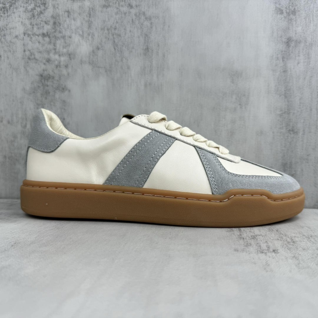 Unknown 新款上架 足下工业会所/FOOT INDUSTRY Urban German Trainer Sneaker 城市生活系列低帮德训风情侣 百搭休闲运动板鞋“皮革白浅灰生胶底”AUA301-001 尺码：36-45