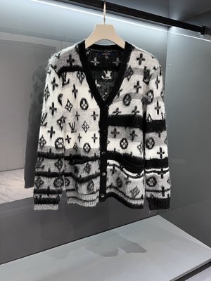 Louis Vuitton Clothing Cardigans Knit Sweater Sweatshirts Grey Unisex Knitting Wool Fall/Winter Collection