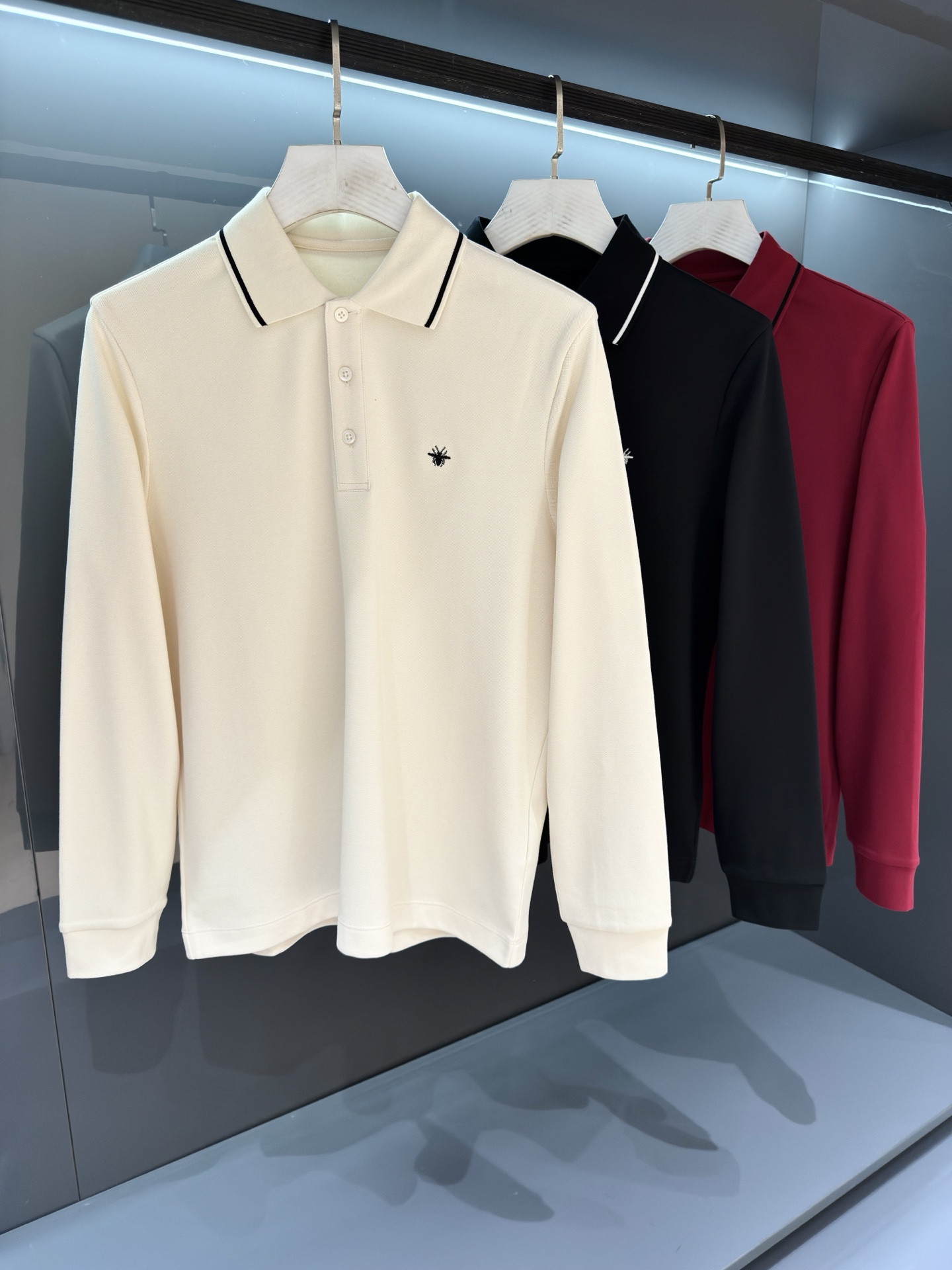 Di*r 高端加绒翻领商务休闲长袖打底衫 2025SS 秋冬 翻领长袖POLO衫 贸易公司渠道稀出，头阵