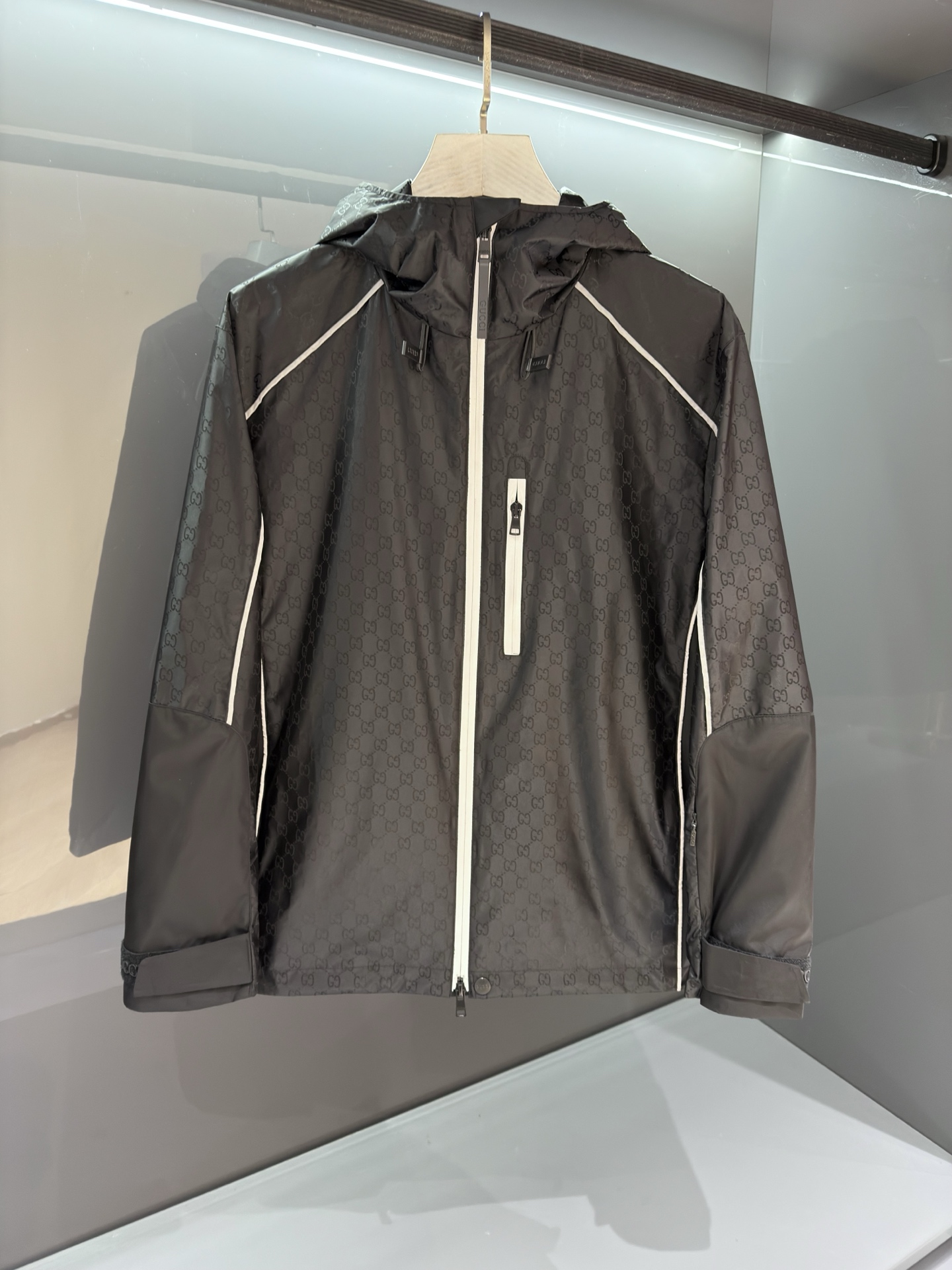 2026SS春夏新品 男士提花连帽夹克外套 男女同款满幅经典GG暗纹提花！贸易公司渠道稀出，标识元素以新