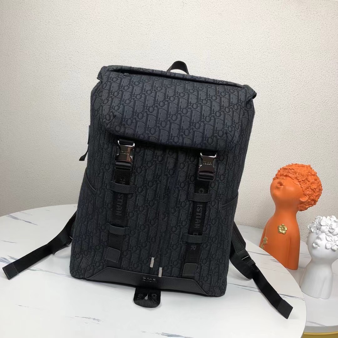 Dior Taschen Rucksack Schwarz Grau Gelb Drucken Gewebe Nylon Explorer Lässig