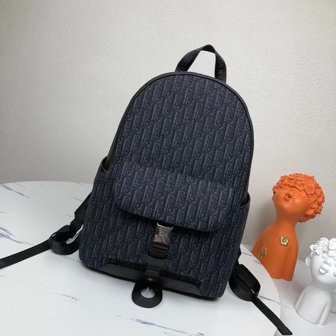 Wo hochwertige Designer -Replik
 Dior Taschen Rucksack Beige Schwarz Drucken Rindsleder Oblique Lässig