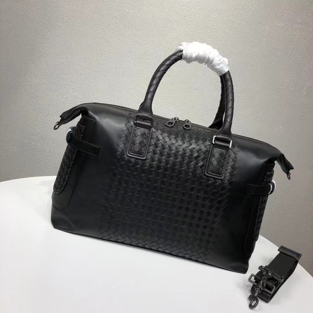ZILLIMARK BV Small Black Leather Travel Bag, Italian Imported Calfskin 2 i1730395105 12 3