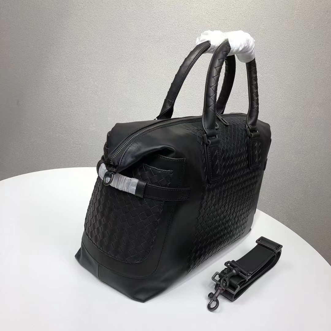 ZILLIMARK BV Small Black Leather Travel Bag, Italian Imported Calfskin 3 i1730395105 4934 2
