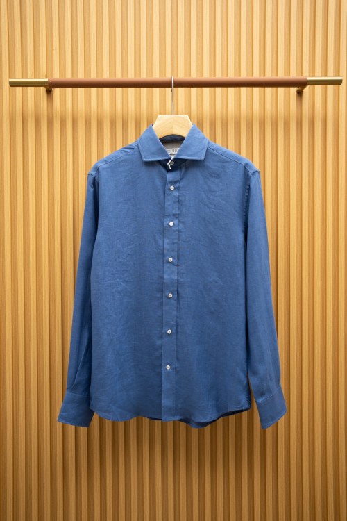 Camisa de Lino Azul Vaquero ZILLIMARK BC5063 para Hombre 1 Camisa de Lino Azul Vaquero ZILLIMARK BC5063 para Hombre