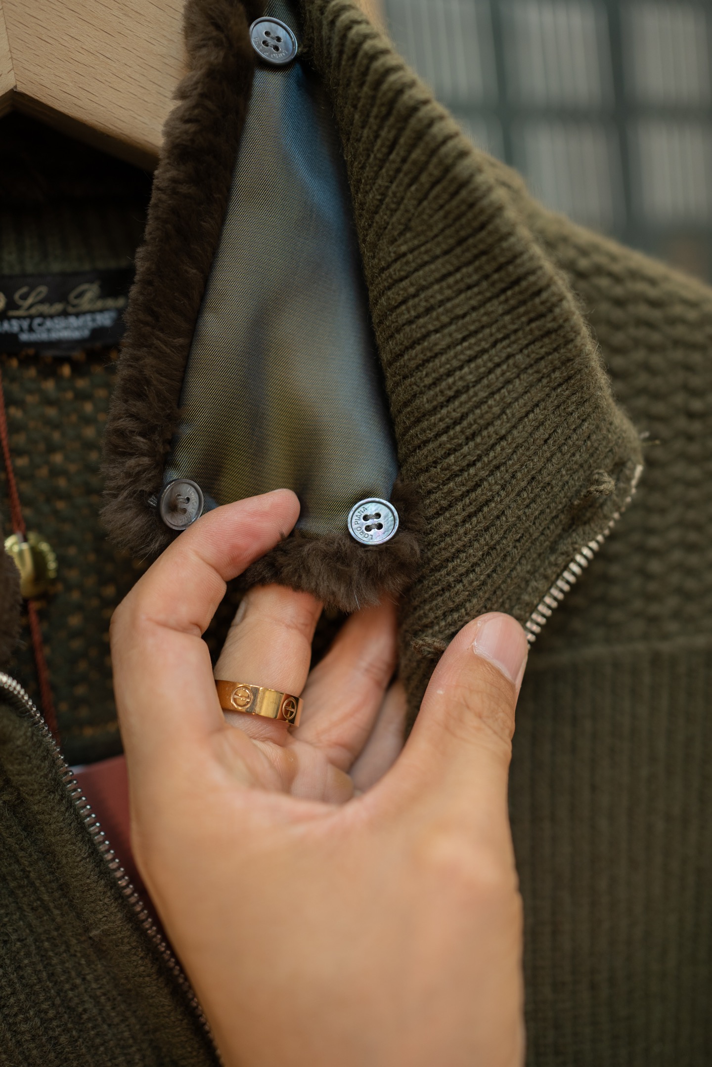 LP Shearling Lined Knit Zip Jacket