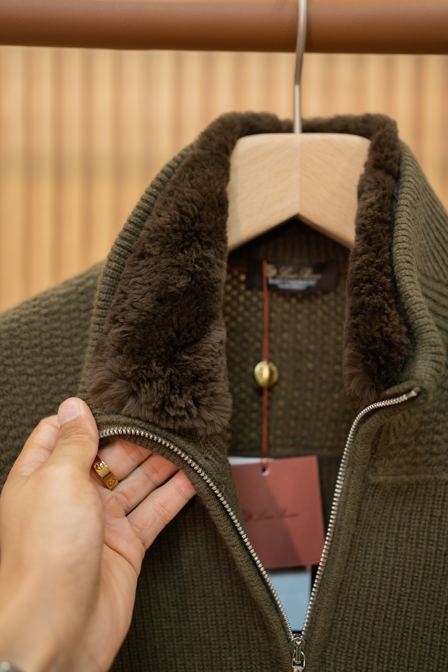 LP Shearling Lined Knit Zip Jacket