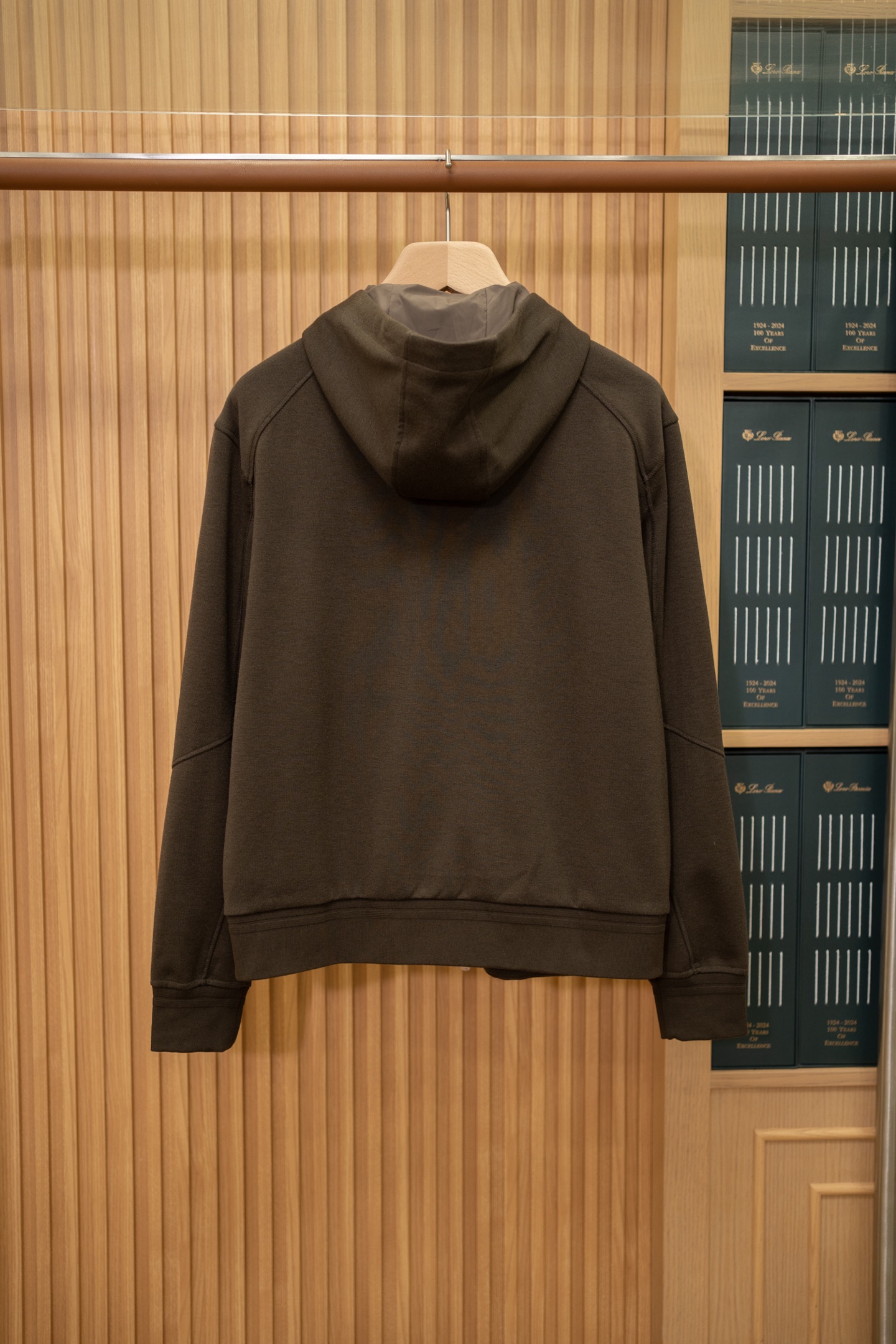 Zegna Brown Zip Up Hooded Jacket