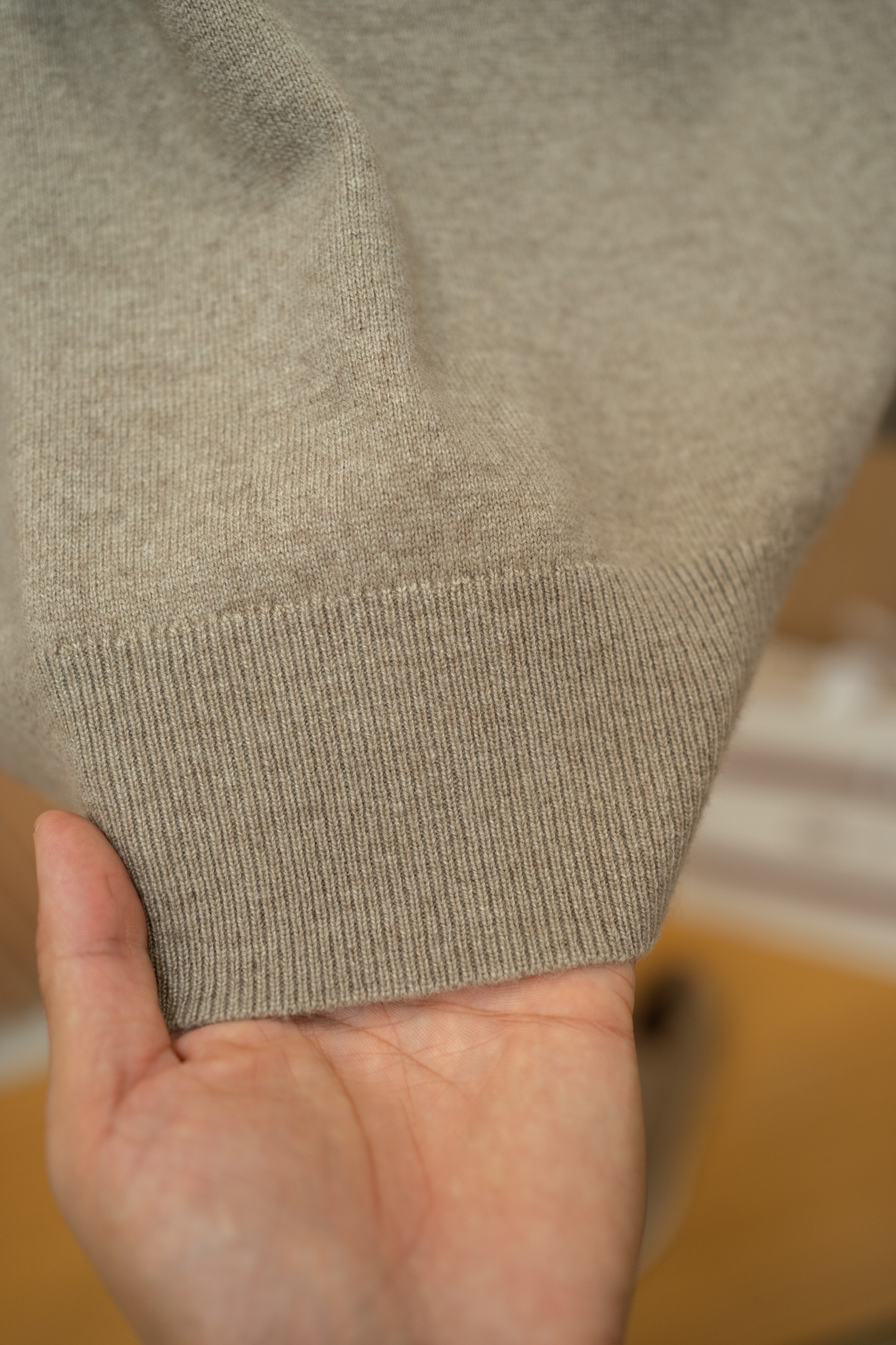 LP Taupe Cashmere Half Zip Sweater