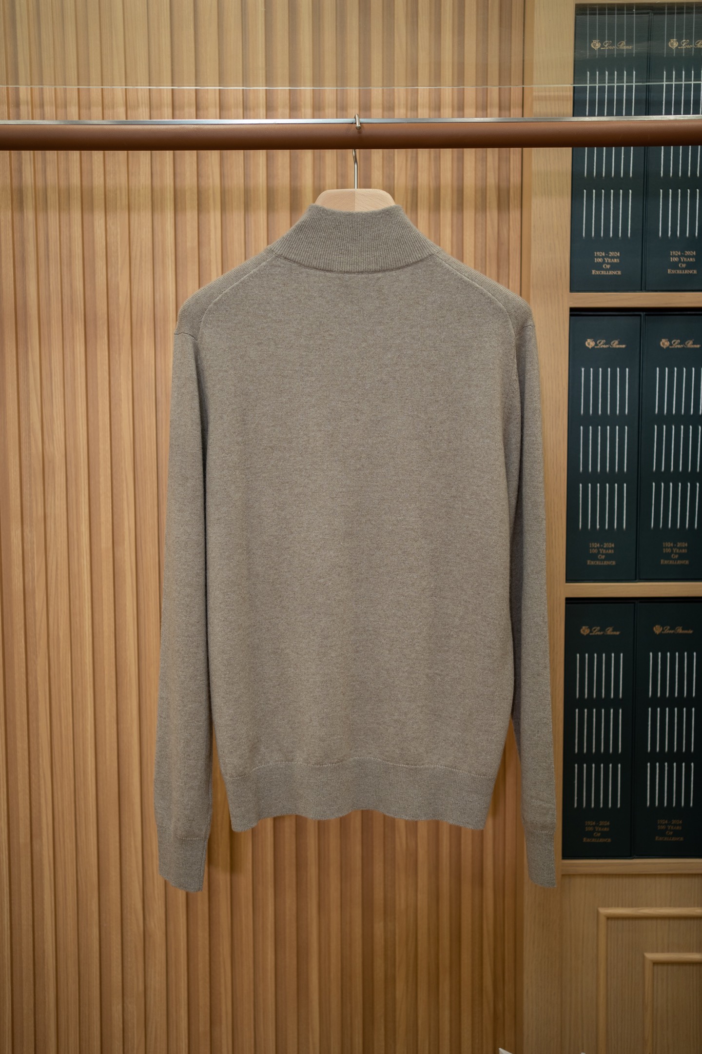 LP Taupe Cashmere Half Zip Sweater