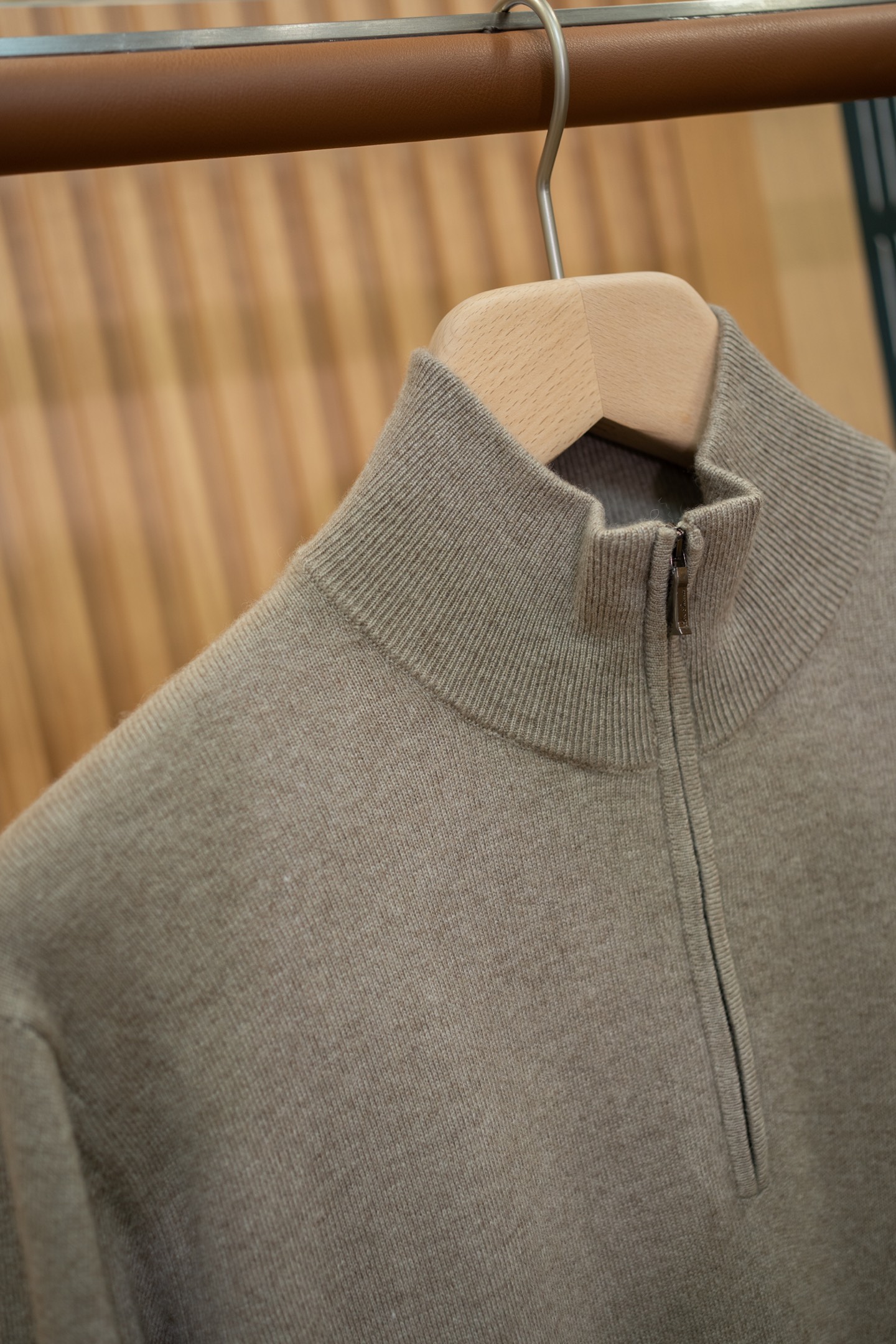 LP Taupe Cashmere Half Zip Sweater