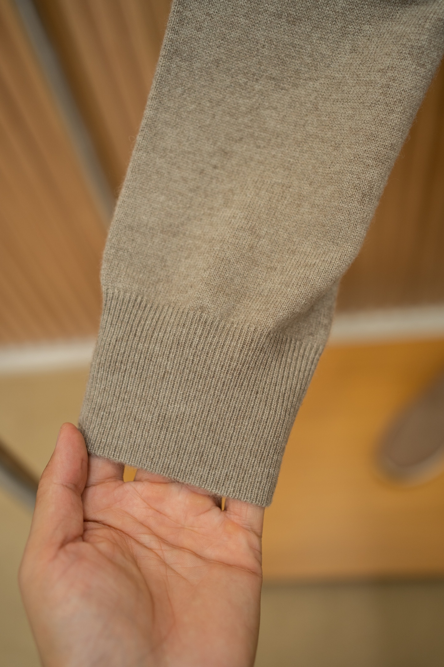 LP Taupe Cashmere Half Zip Sweater