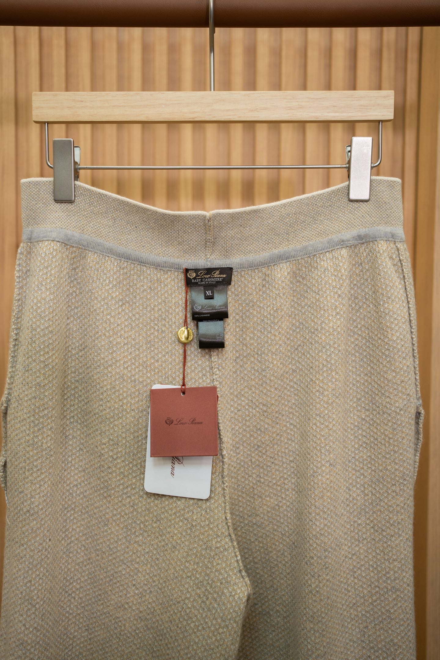 LP Honeycomb Knit Drawstring Cashmere Trousers