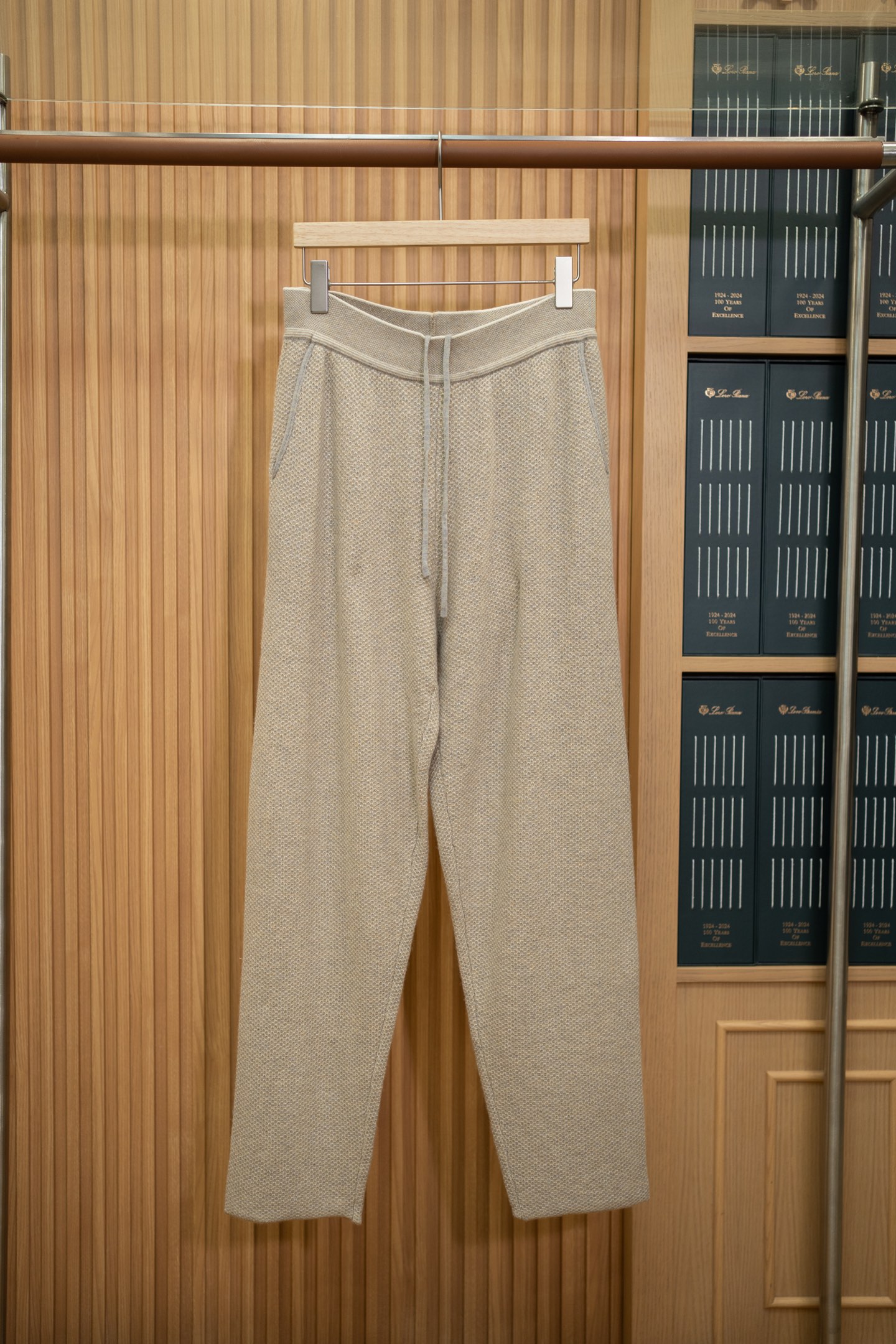 LP Honeycomb Knit Drawstring Cashmere Trousers