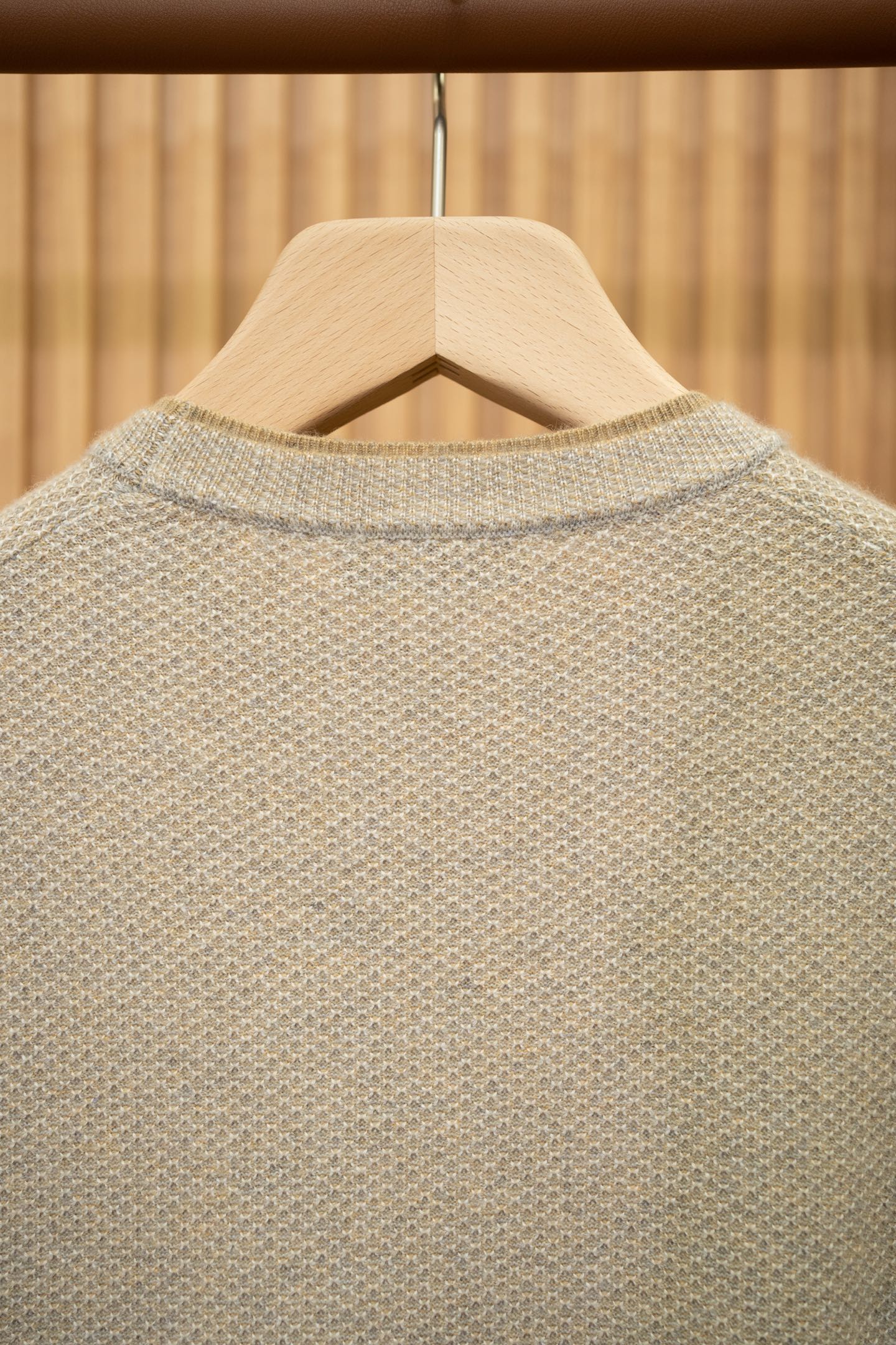 LP Oatmeal Honeycomb Knit Crew Neck Cashmere Sweat