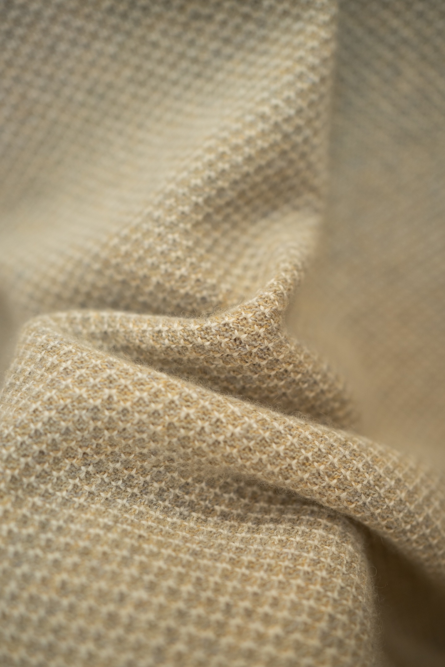 LP Oatmeal Honeycomb Knit Crew Neck Cashmere Sweat