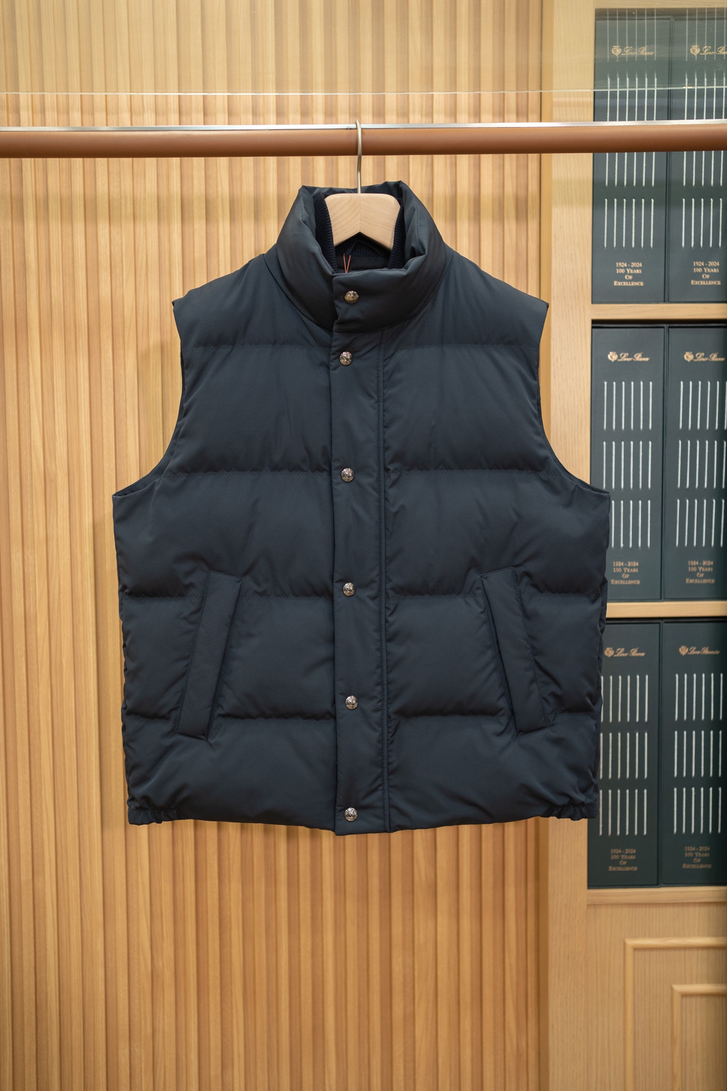 LP Navy Stand Collar Down Vest