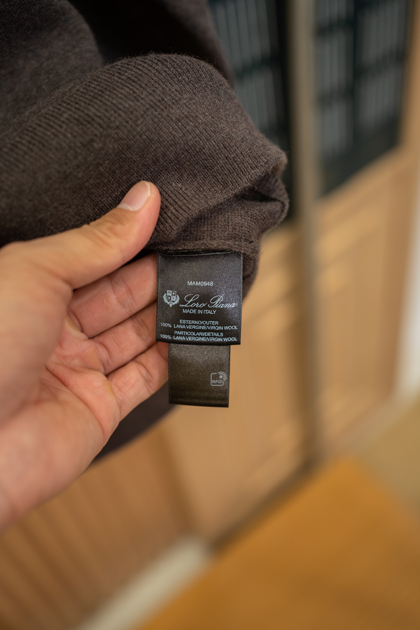 LP Brown Cashmere Zip Hooded Knit Cardigan