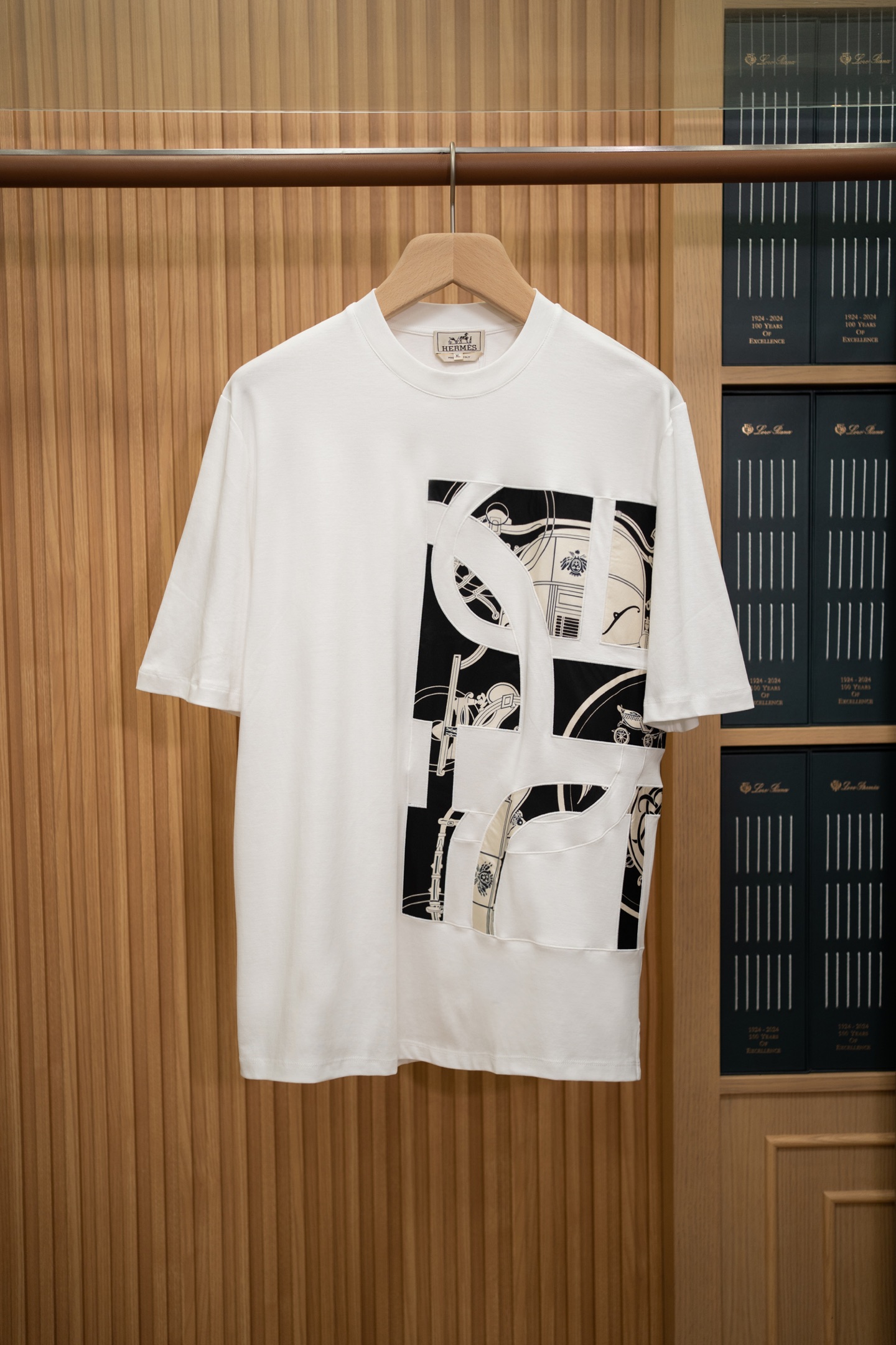LP White Patchwork Print Short Sleeve T-shirt
