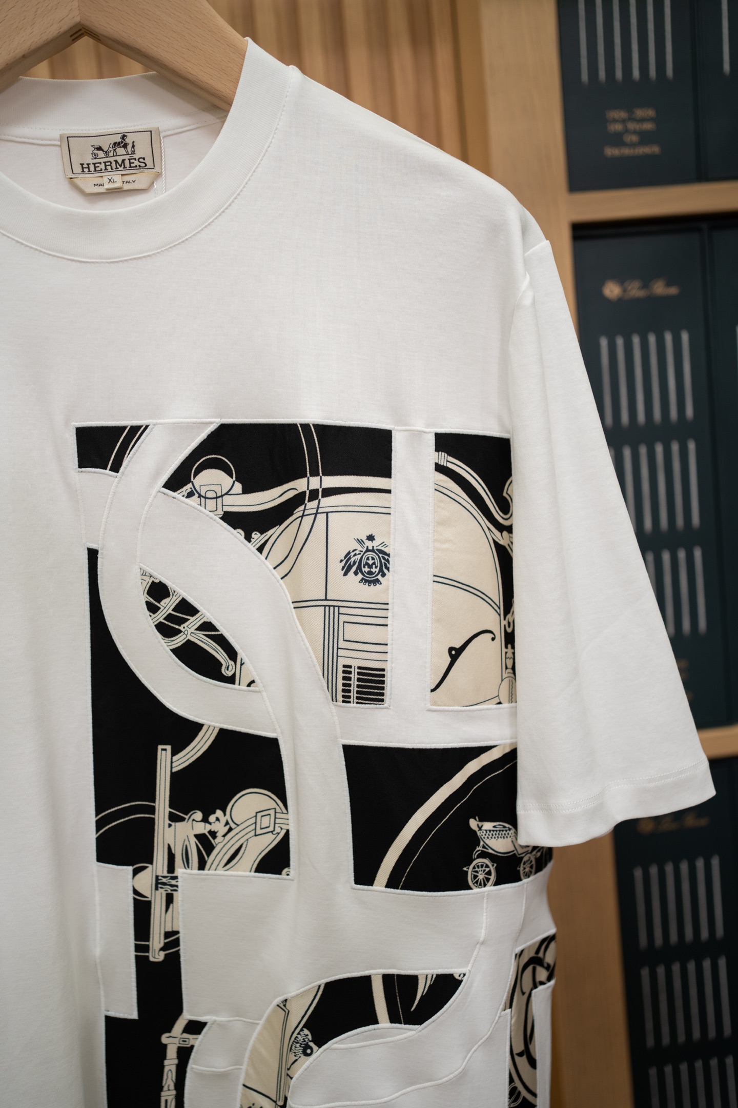 LP White Patchwork Print Short Sleeve T-shirt