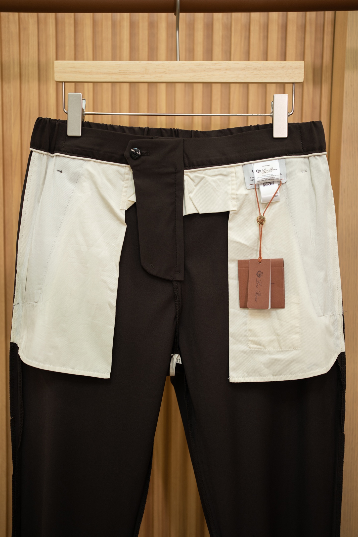 LP Dark Brown Elastic Waist Tapered Pants