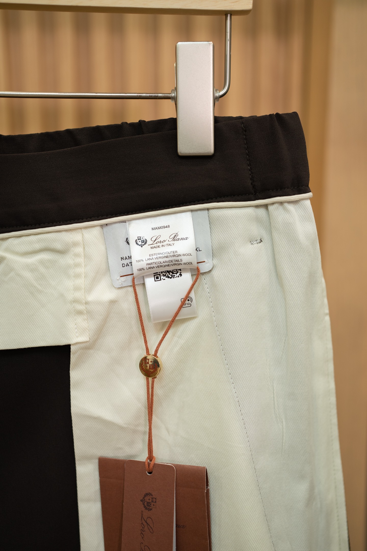 LP Dark Brown Elastic Waist Tapered Pants