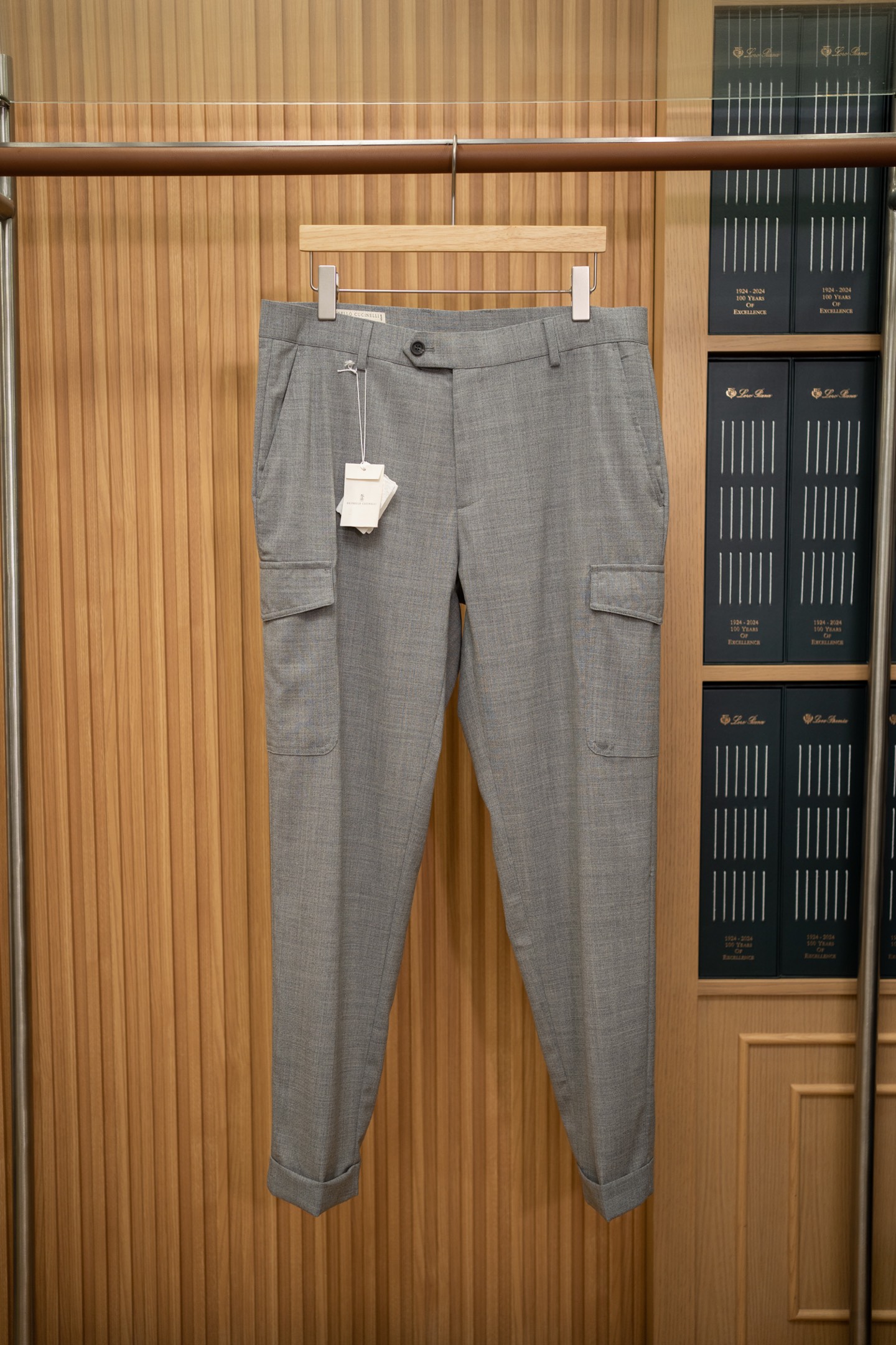 BC Grey Wool Cargo Pants