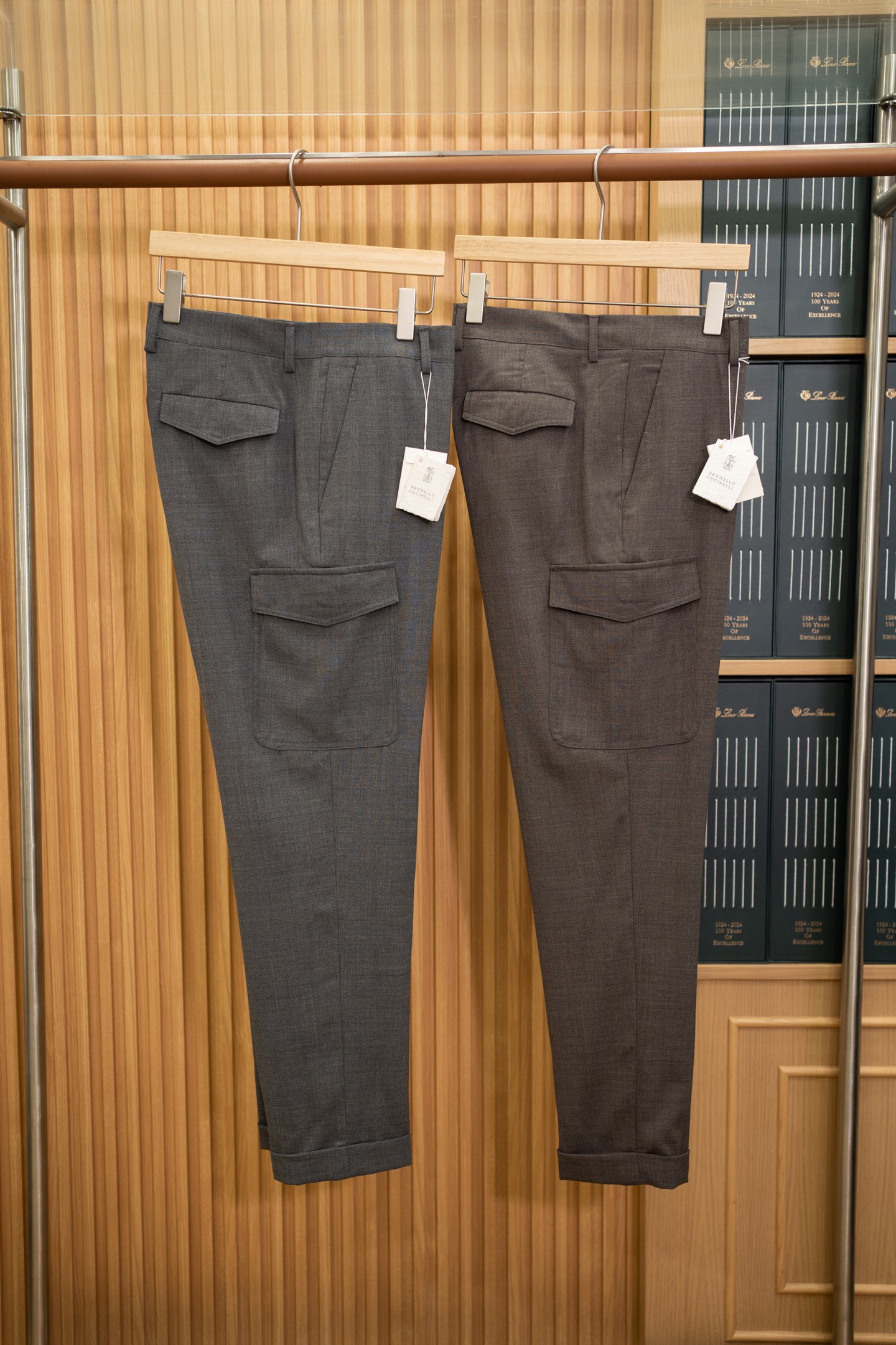 BC Grey Wool Cargo Pants