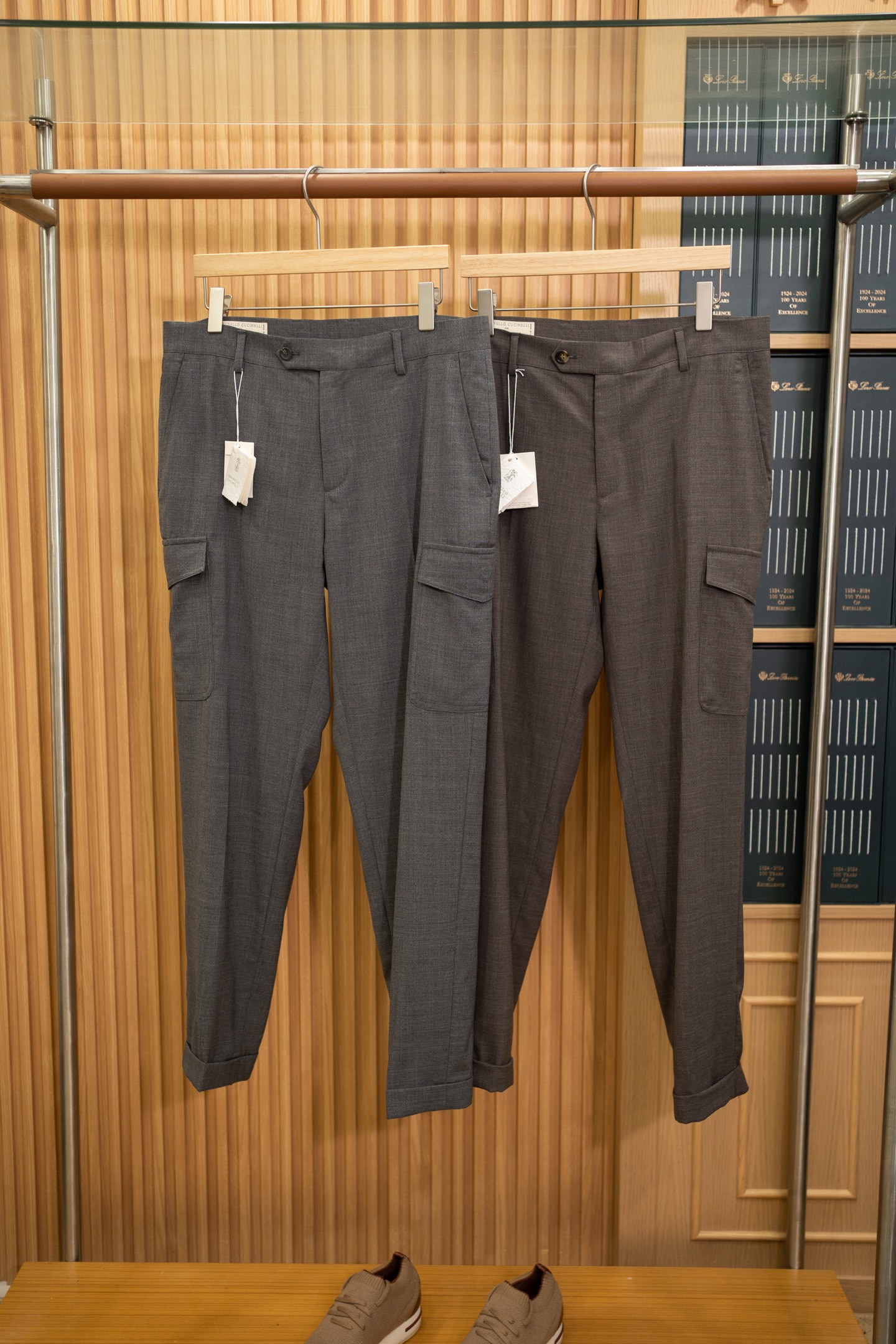 BC Grey Wool Cargo Pants