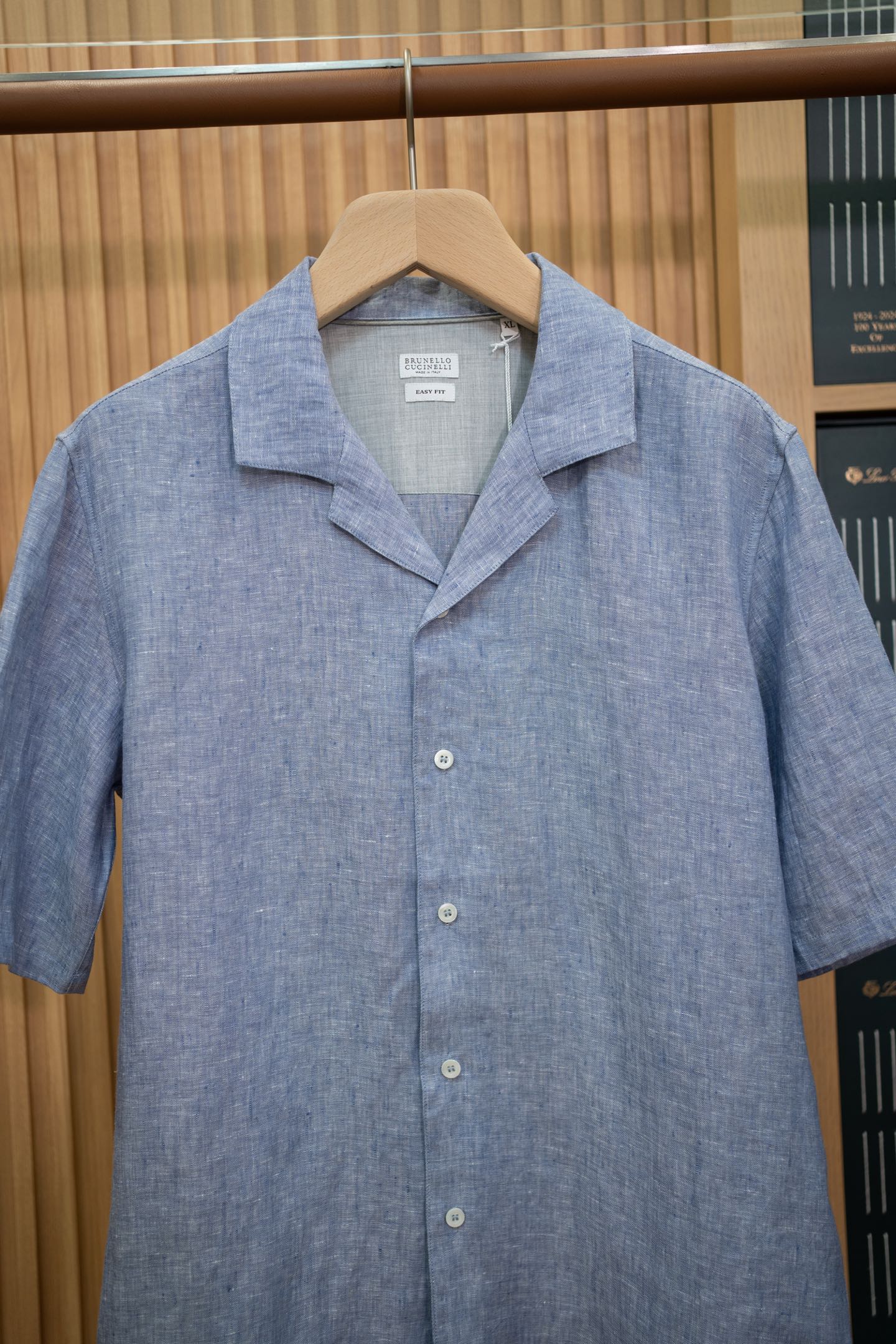 LP Blue Linen Camp Collar Shirt