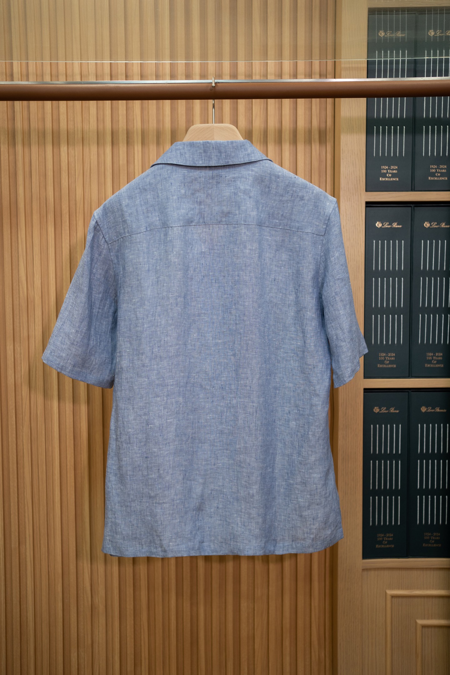 LP Blue Linen Camp Collar Shirt