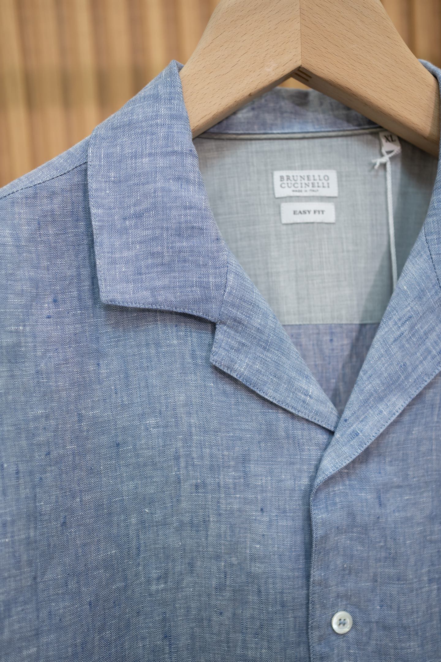 LP Blue Linen Camp Collar Shirt